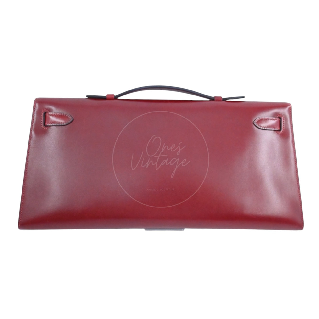 [Pre-owned] Hermes Kelly Cut Longue Clutch Rouge H Box PHW Stamp Square J