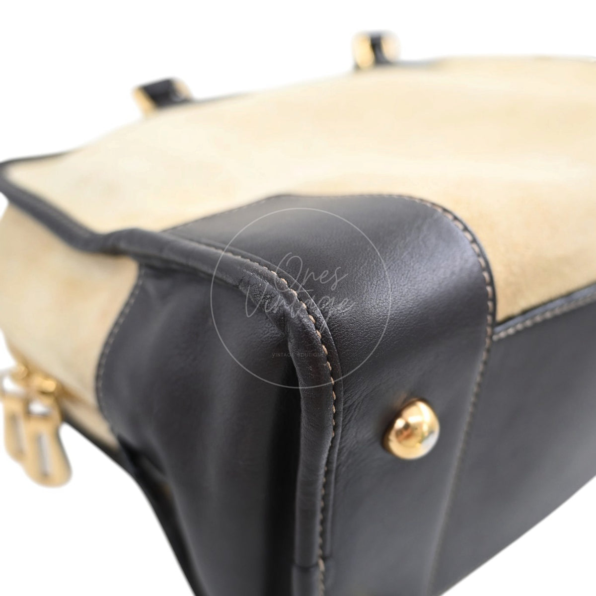 Loewe Amazona 36 Suede Calfskin Handbag Gold Brown GHW Series 05