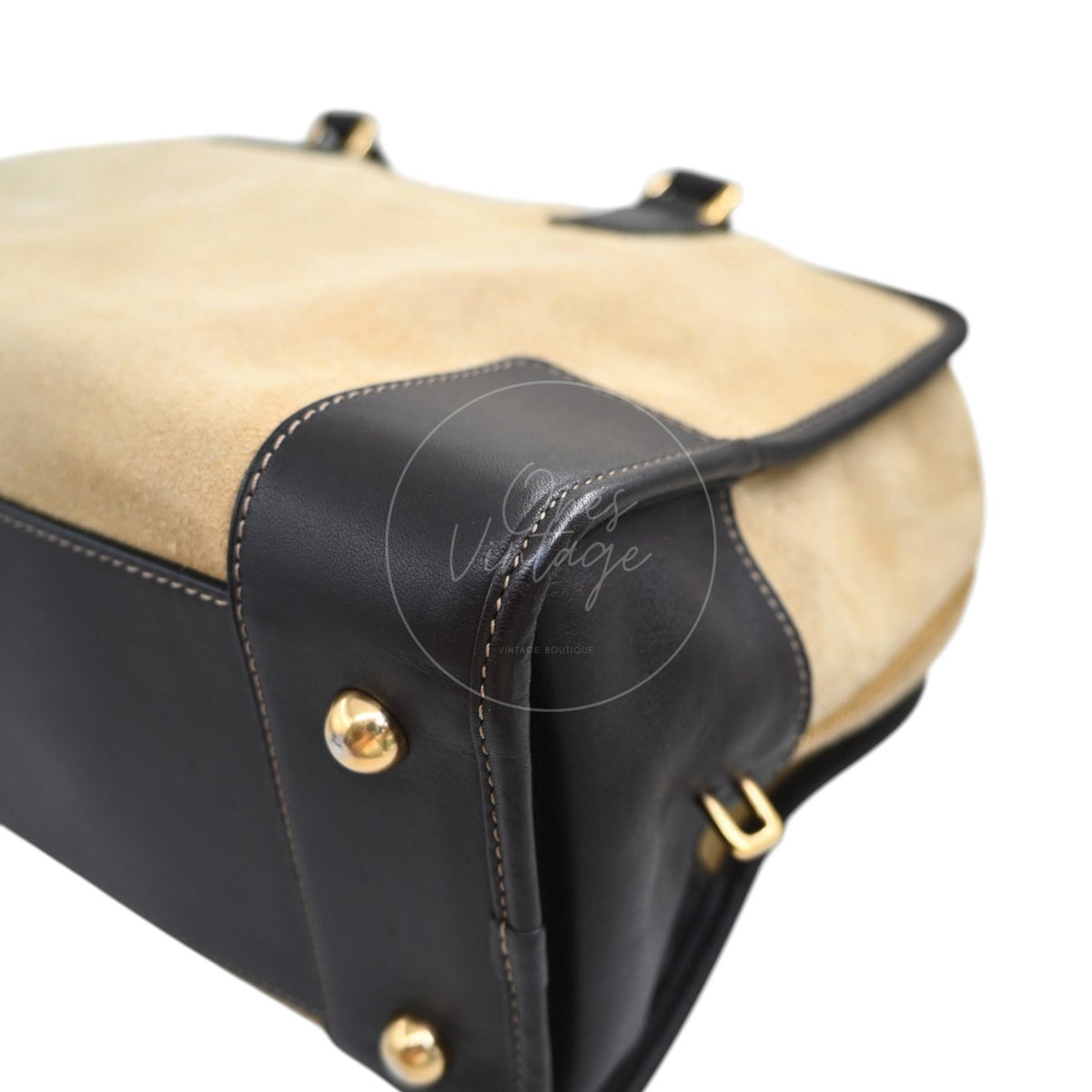Loewe Amazona 36 Suede Calfskin Handbag Gold Brown GHW Series 05