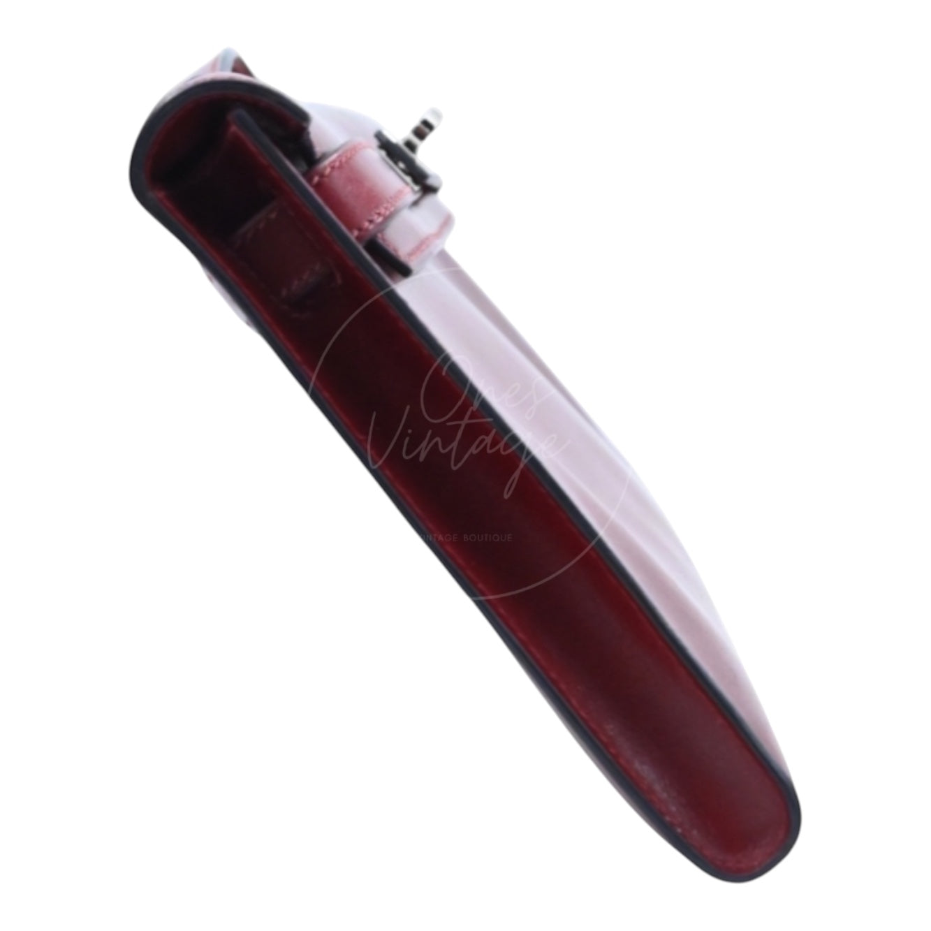 [Pre-owned] Hermes Kelly Cut Longue Clutch Rouge H Box PHW Stamp Square J