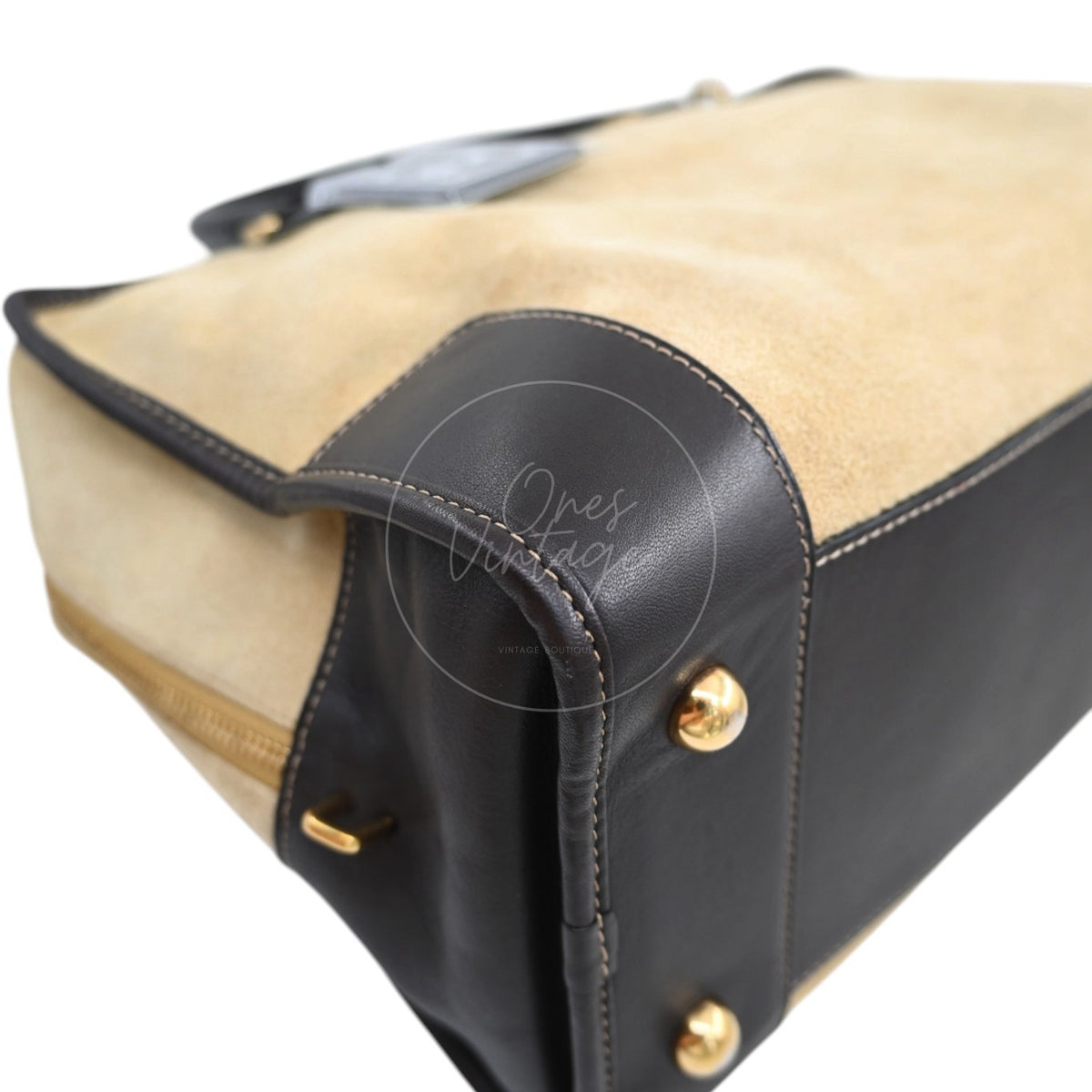 Loewe Amazona 36 Suede Calfskin Handbag Gold Brown GHW Series 05