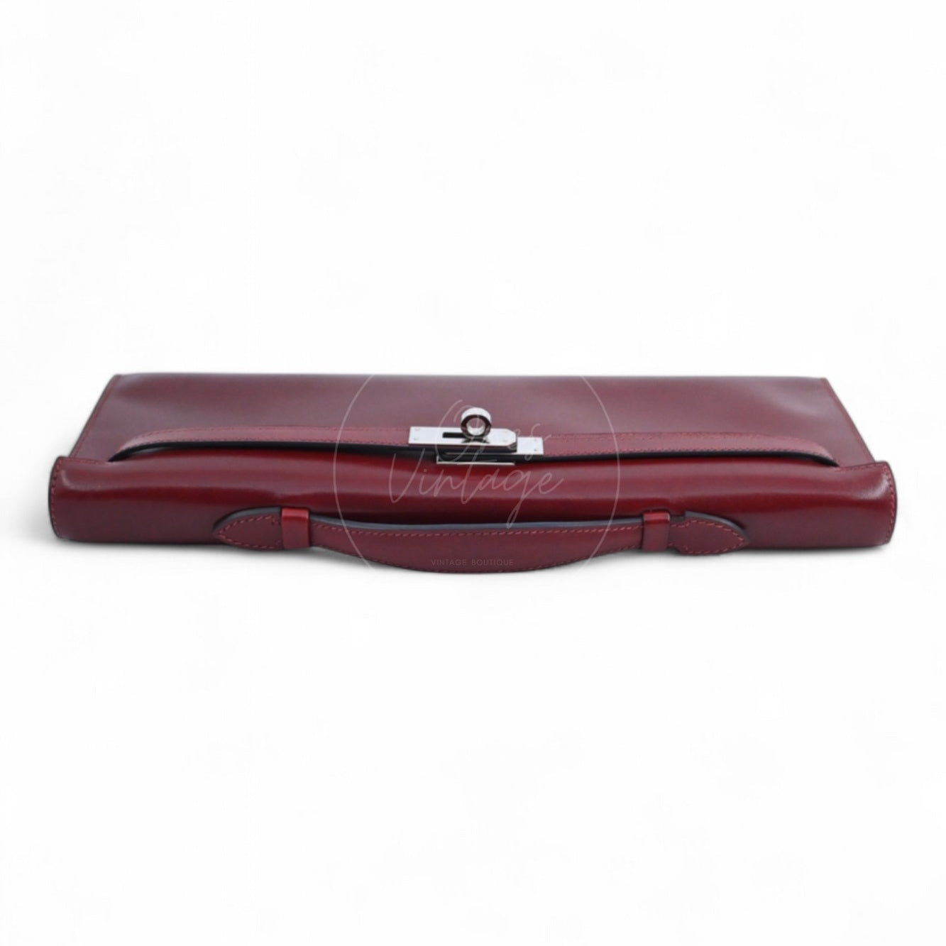 [Pre-owned] Hermes Kelly Cut Longue Clutch Rouge H Box PHW Stamp Square J