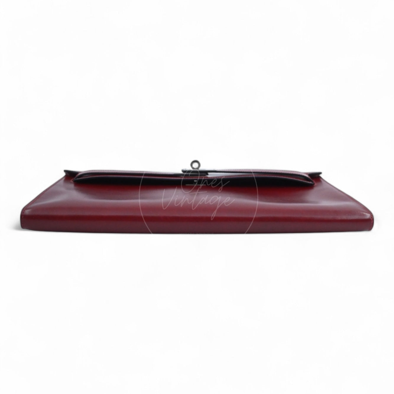 [Pre-owned] Hermes Kelly Cut Longue Clutch Rouge H Box PHW Stamp Square J