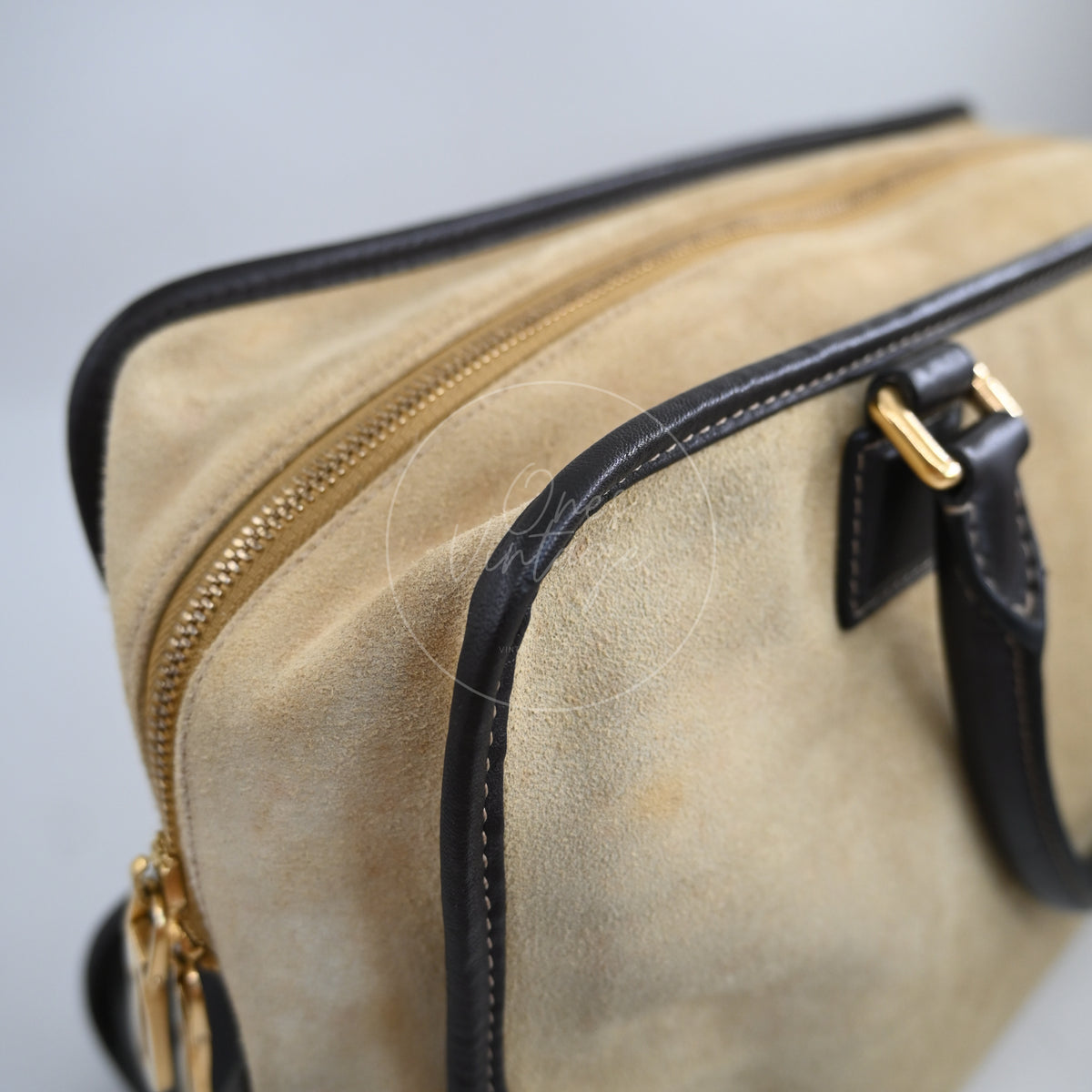 Loewe Amazona 36 Suede Calfskin Handbag Gold Brown GHW Series 05