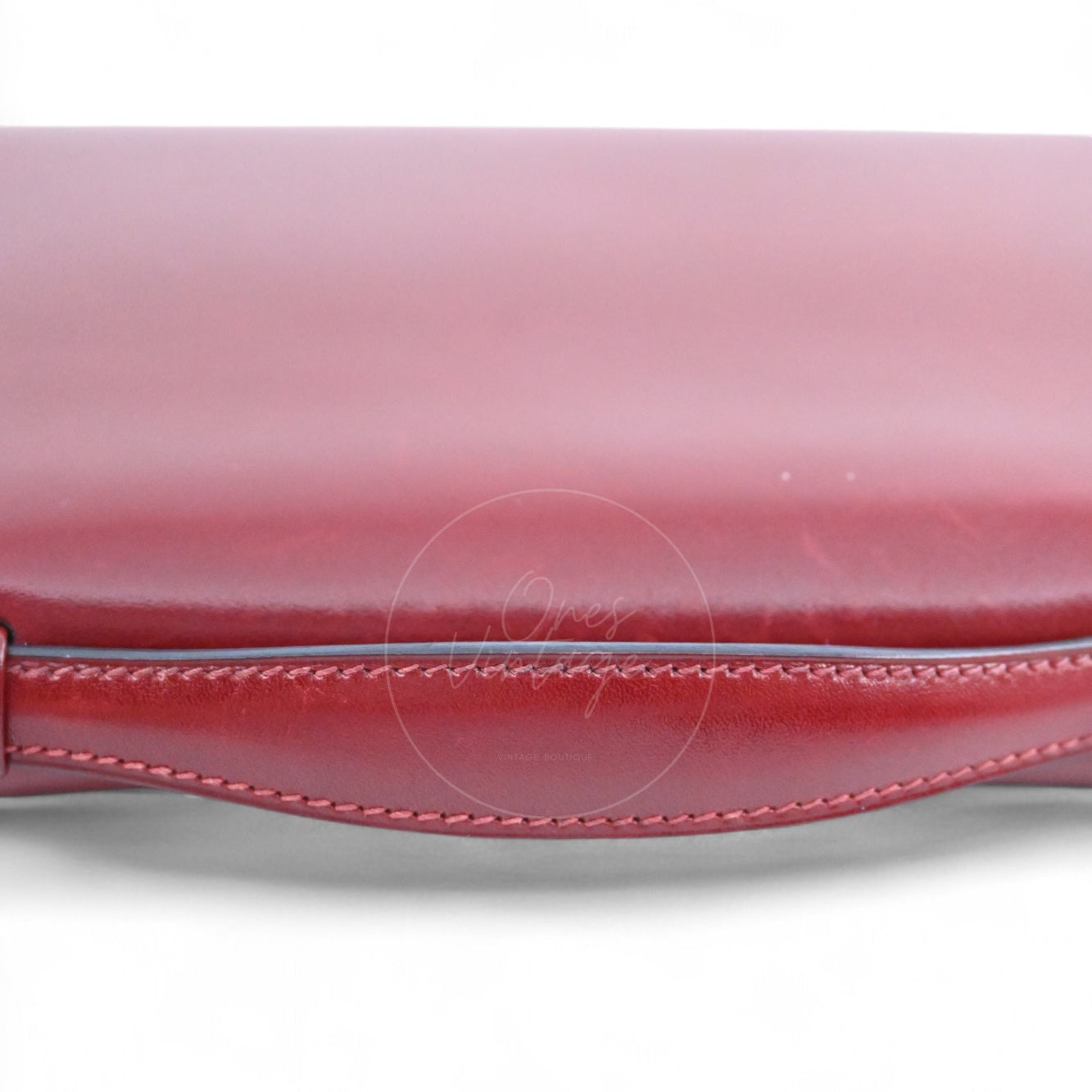 [Pre-owned] Hermes Kelly Cut Longue Clutch Rouge H Box PHW Stamp Square J