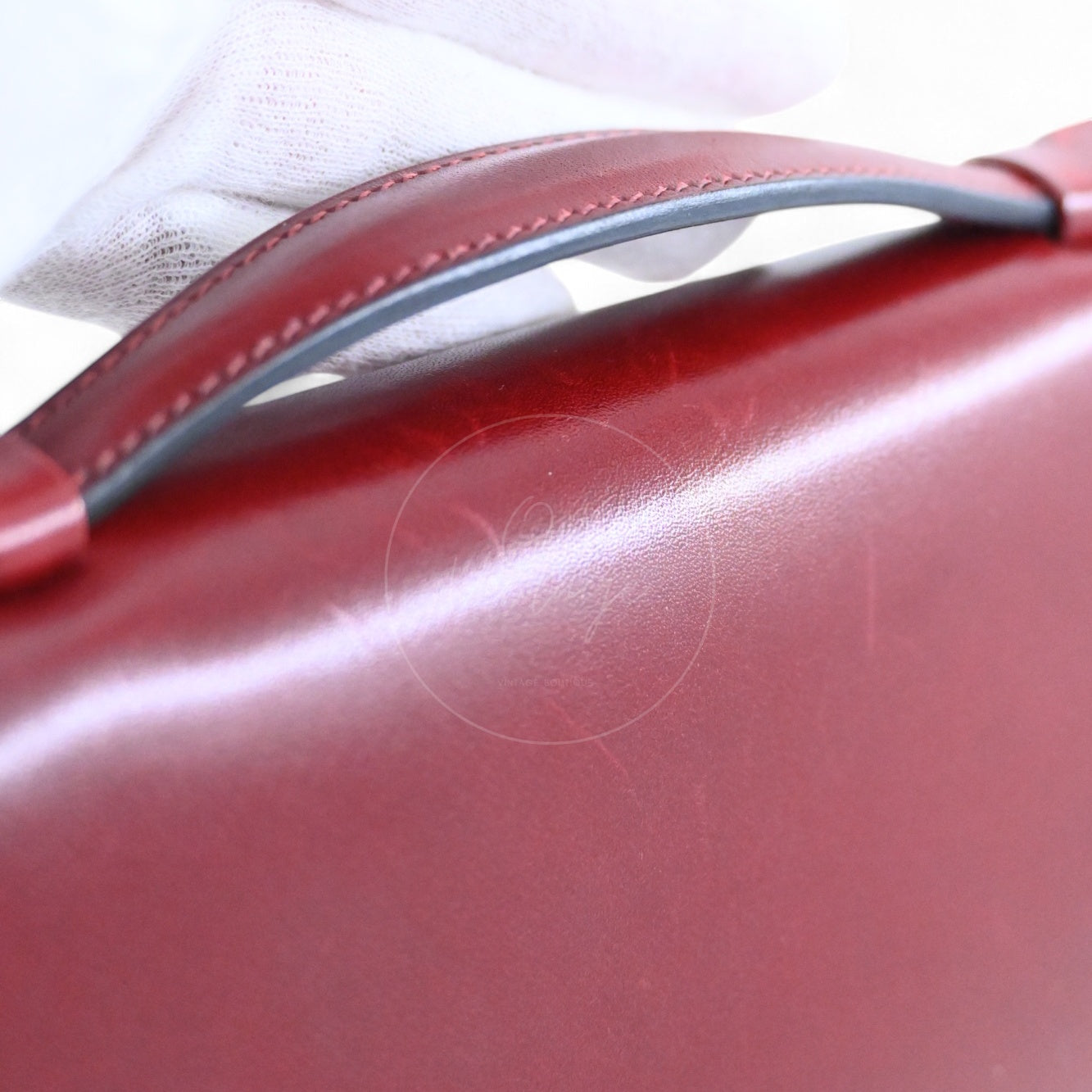 [Pre-owned] Hermes Kelly Cut Longue Clutch Rouge H Box PHW Stamp Square J