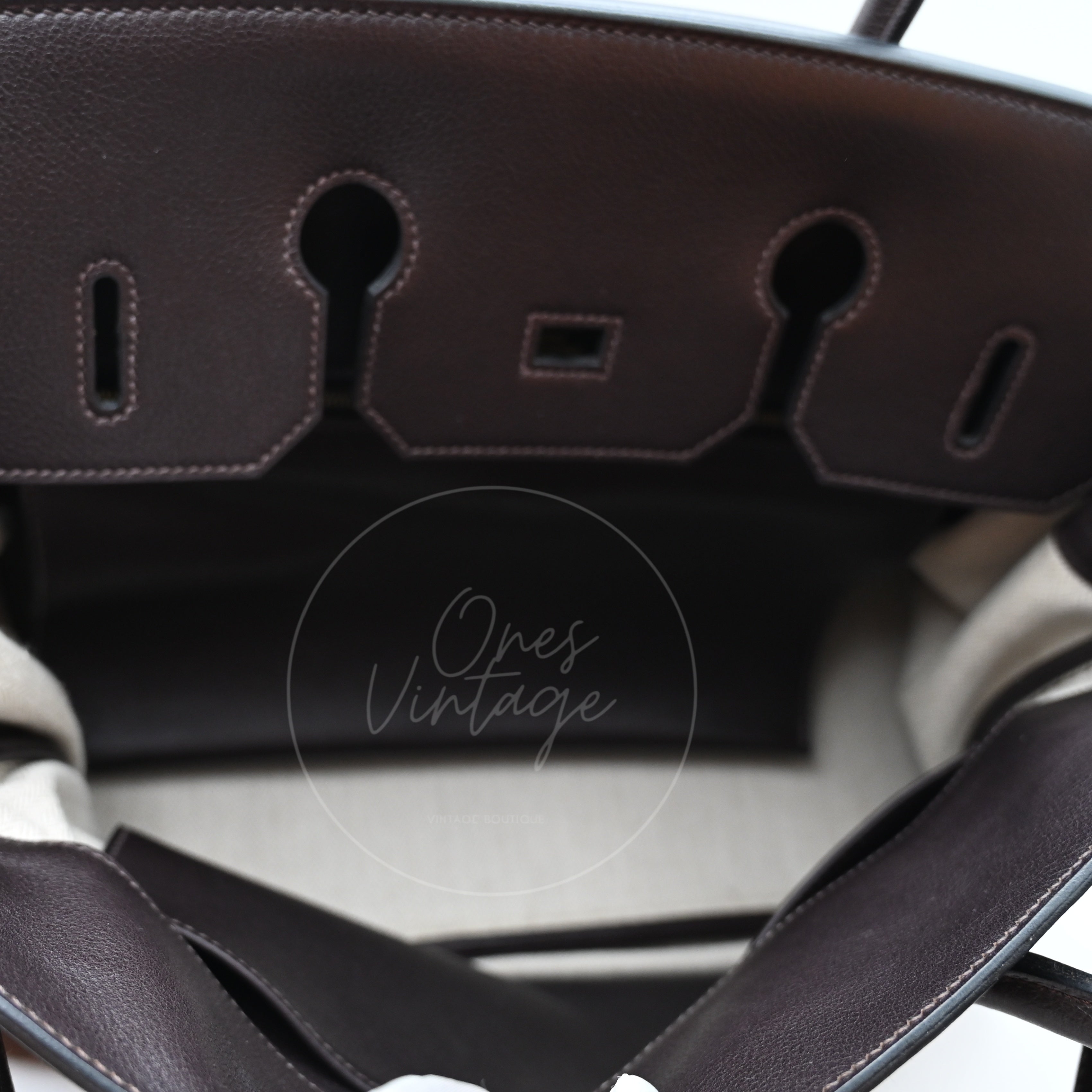 [Pre-owned] Hermes Birkin 35 Grizzly Brown Suede Stamp Square P