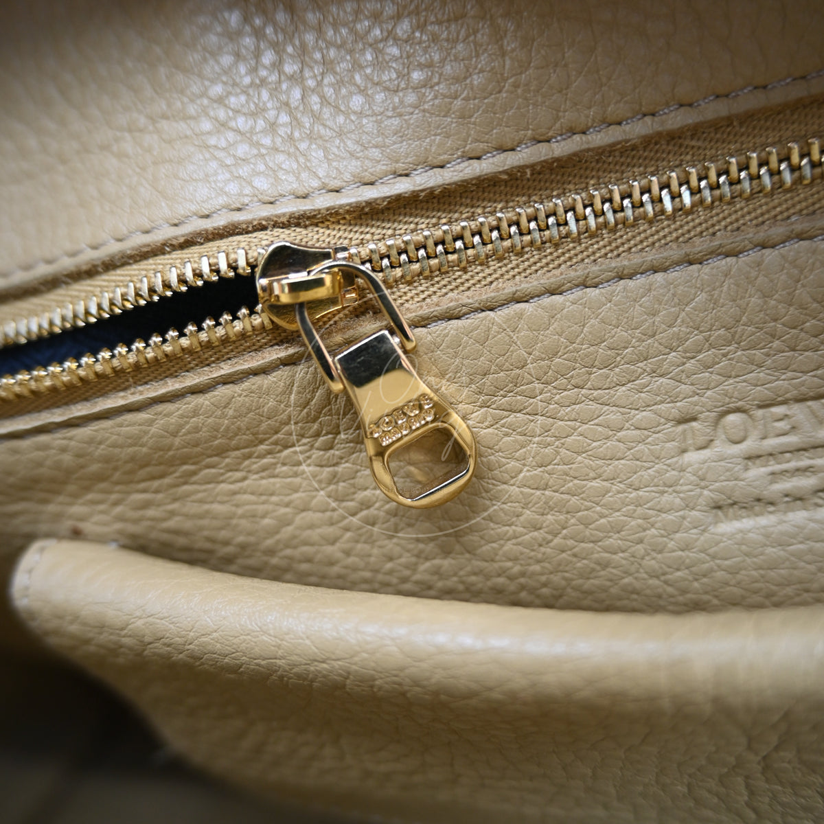 Loewe Amazona 36 Suede Calfskin Handbag Gold Brown GHW Series 05