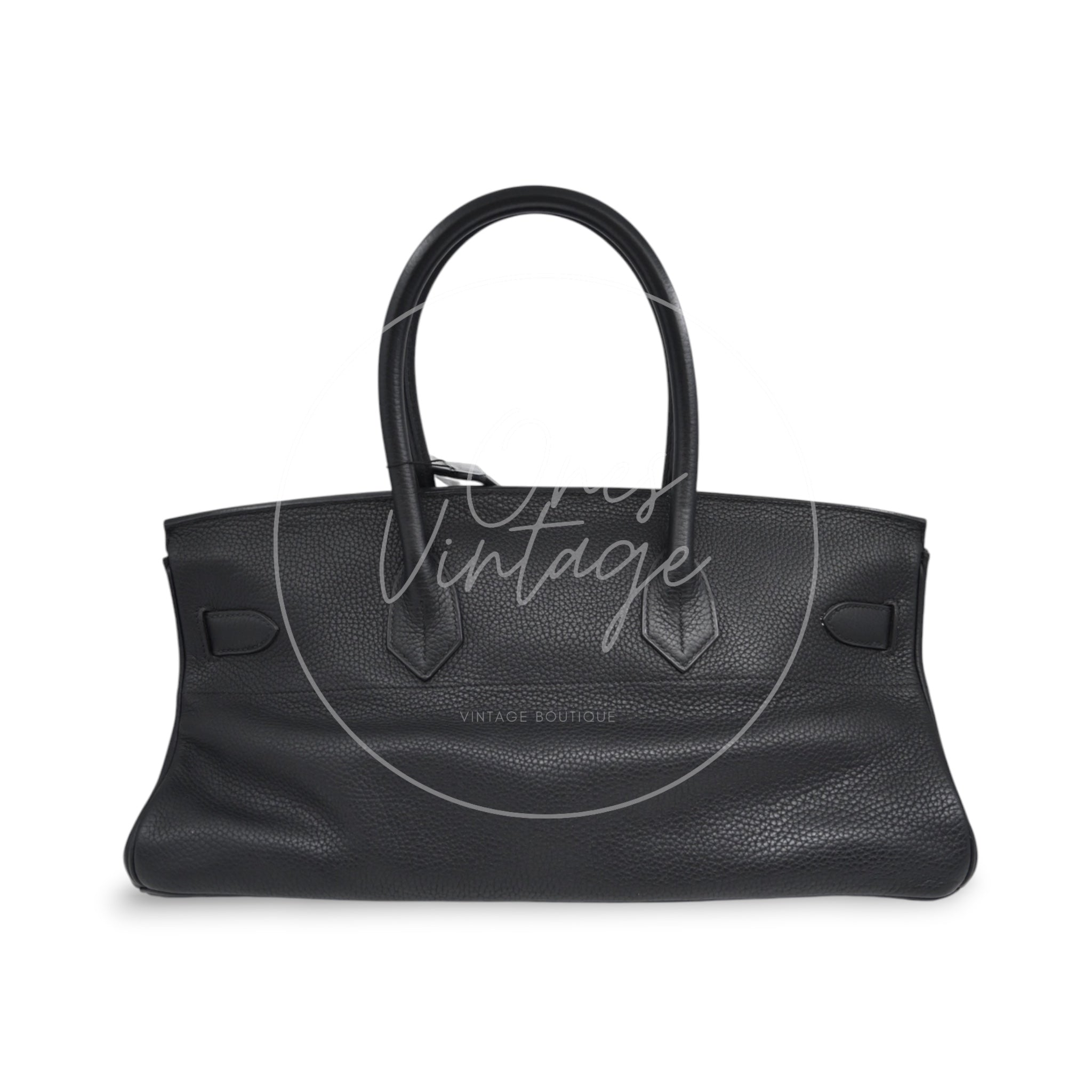 [Pre-owned] Hermes Birkin Shoulder Black Phw Stamp Square H