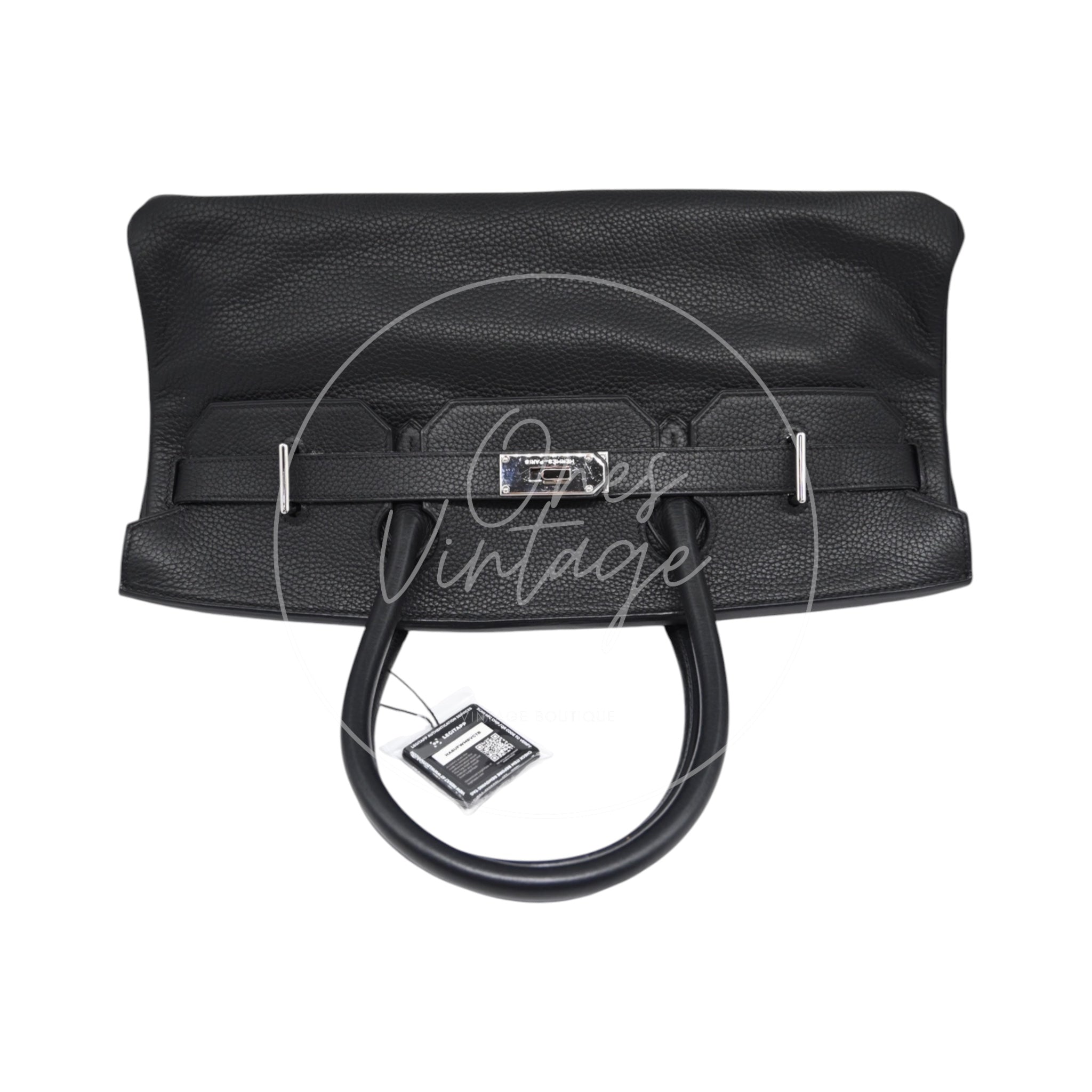 [Pre-owned] Hermes Birkin Shoulder Black Phw Stamp Square H