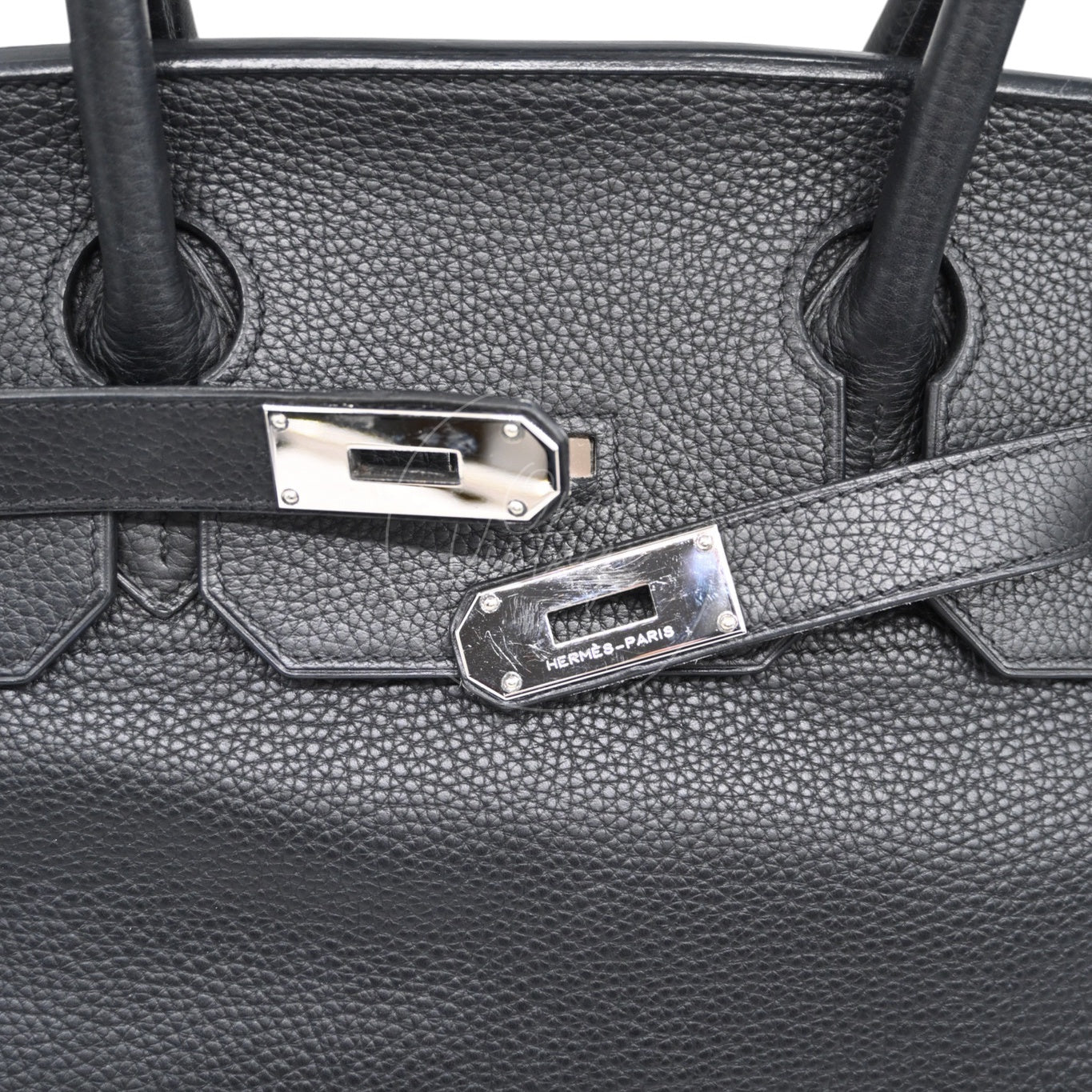 [Pre-owned] Hermes Birkin Shoulder Black Phw Stamp Square H
