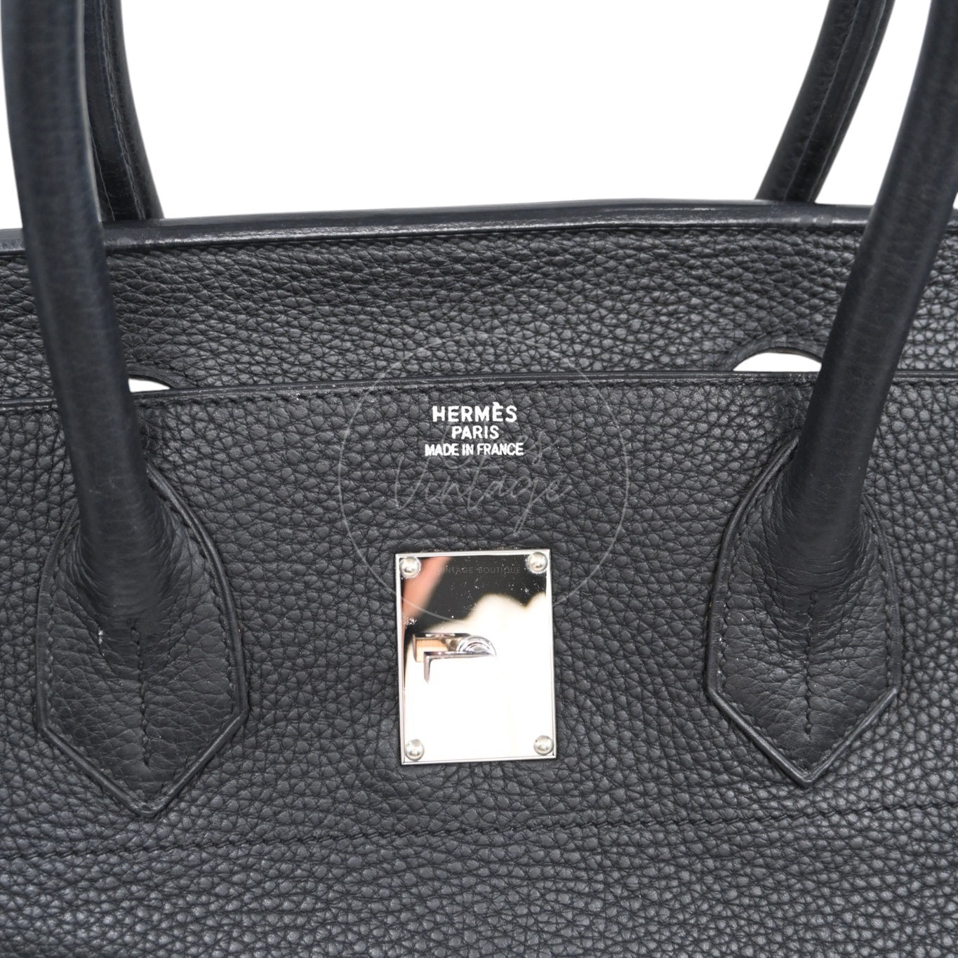 [Pre-owned] Hermes Birkin Shoulder Black Phw Stamp Square H