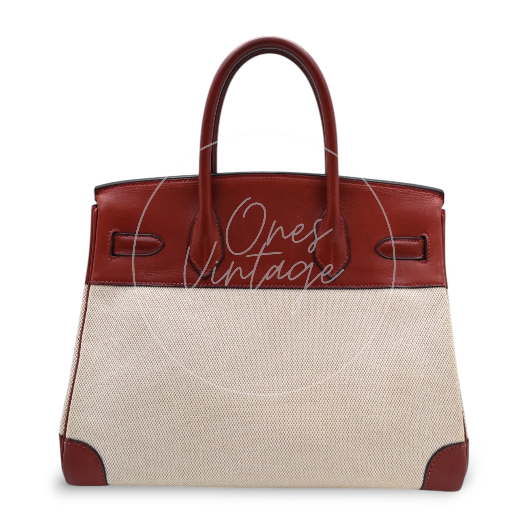 Hermes Birkin 30 Rouge H Swift Toile GHW Square F