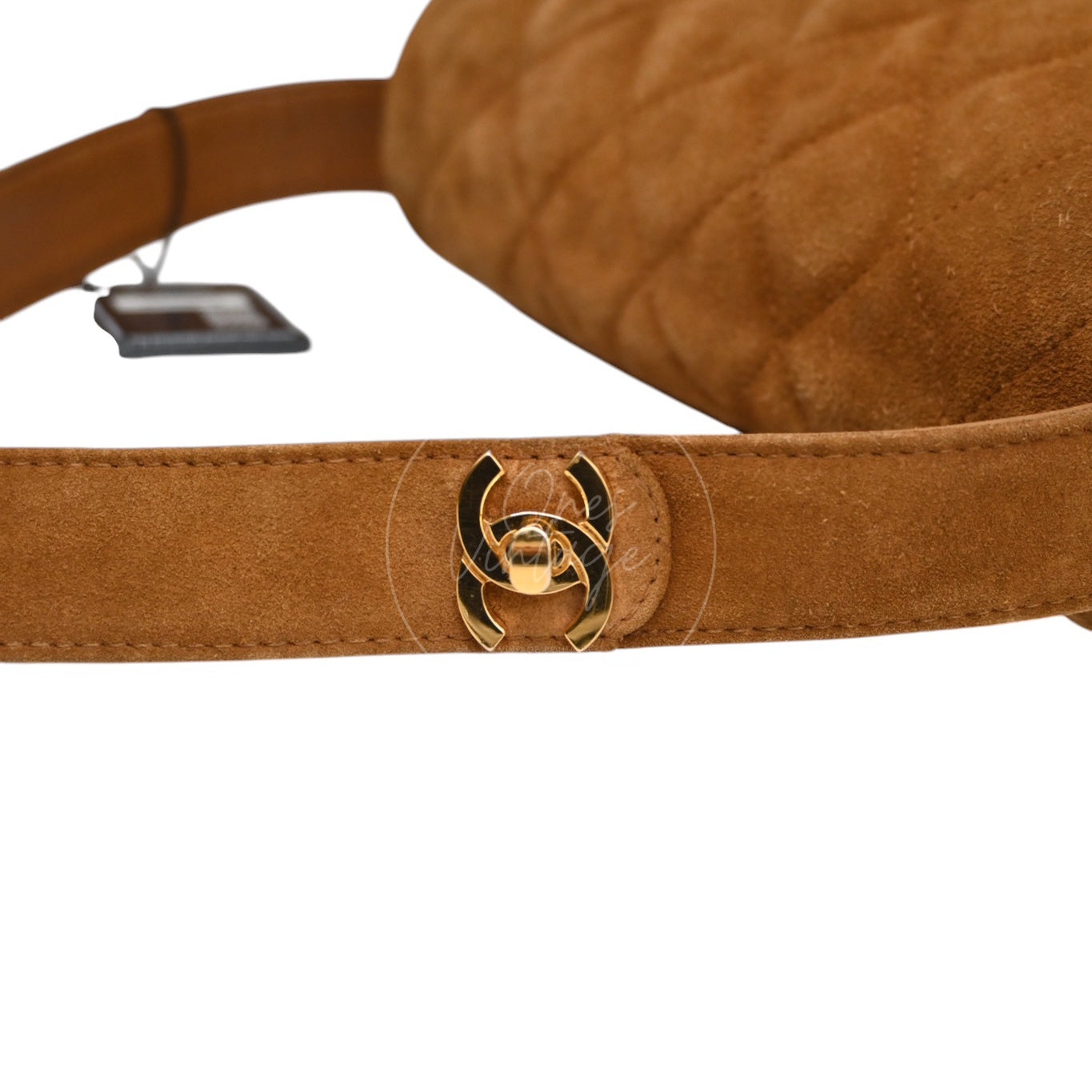 Chanel CC Logo Quilted Suede Turnlock Flap Shoulder Bag GHW Brown Series 4