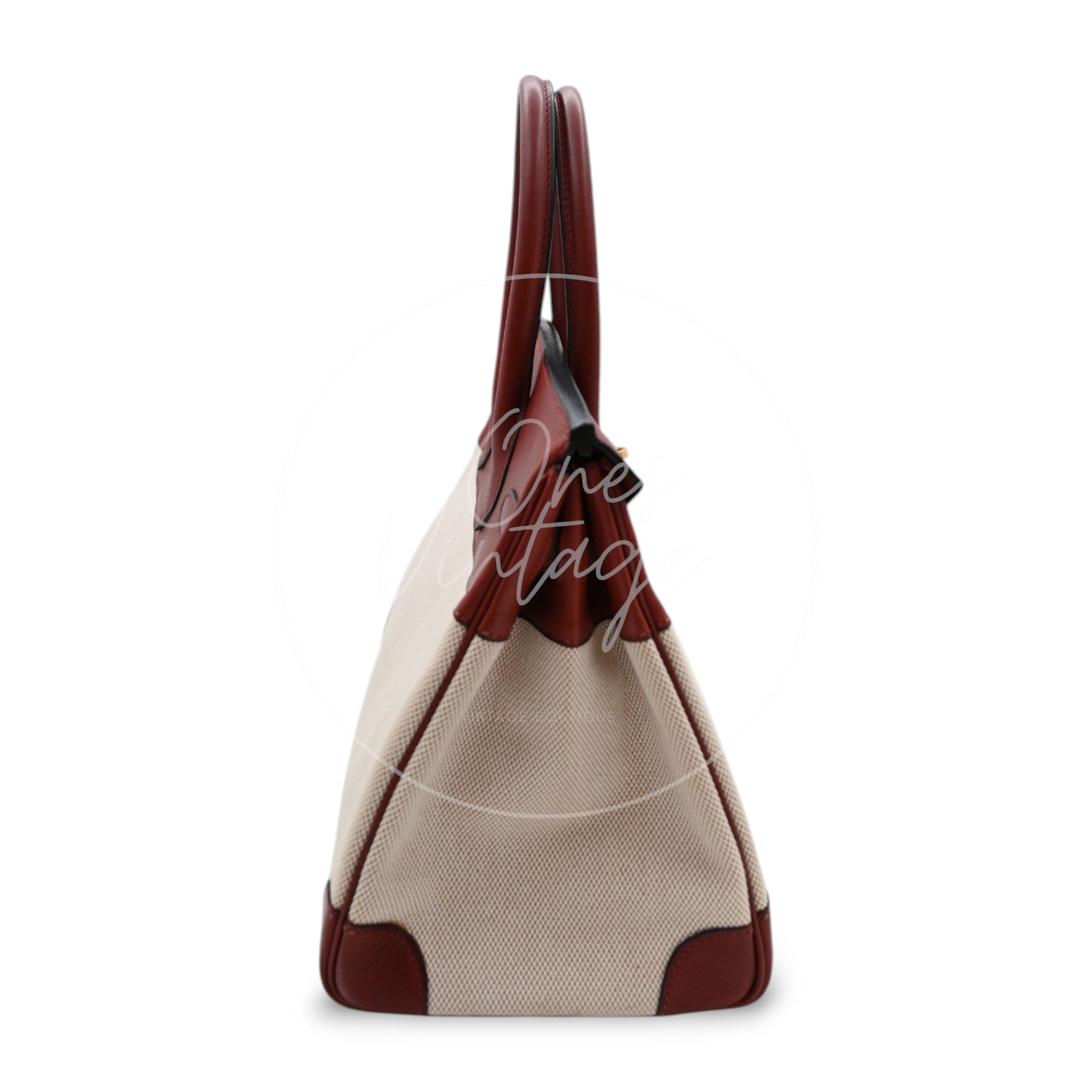 Hermes Birkin 30 Rouge H Swift Toile GHW Square F