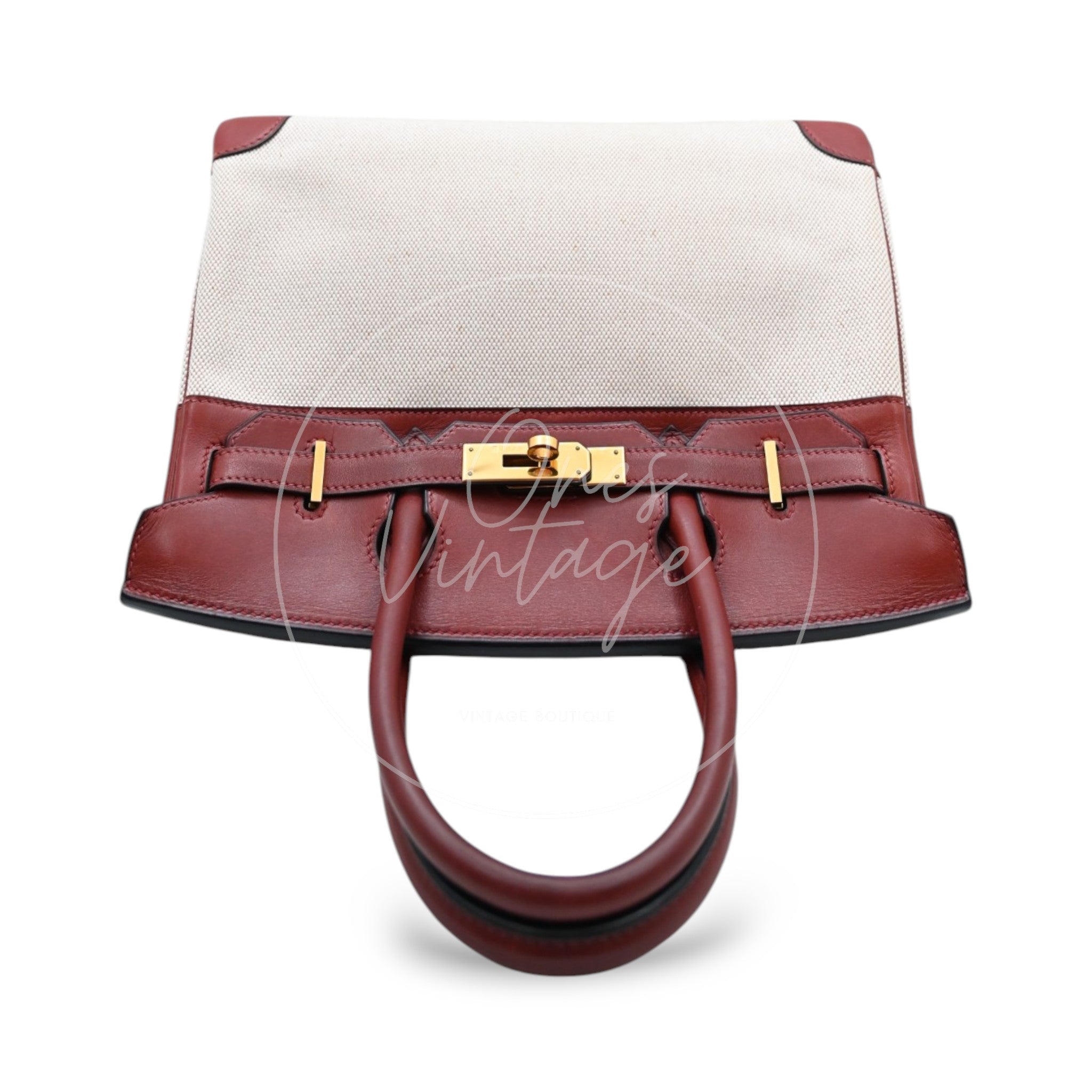 Hermes Birkin 30 Rouge H Swift Toile GHW Square F