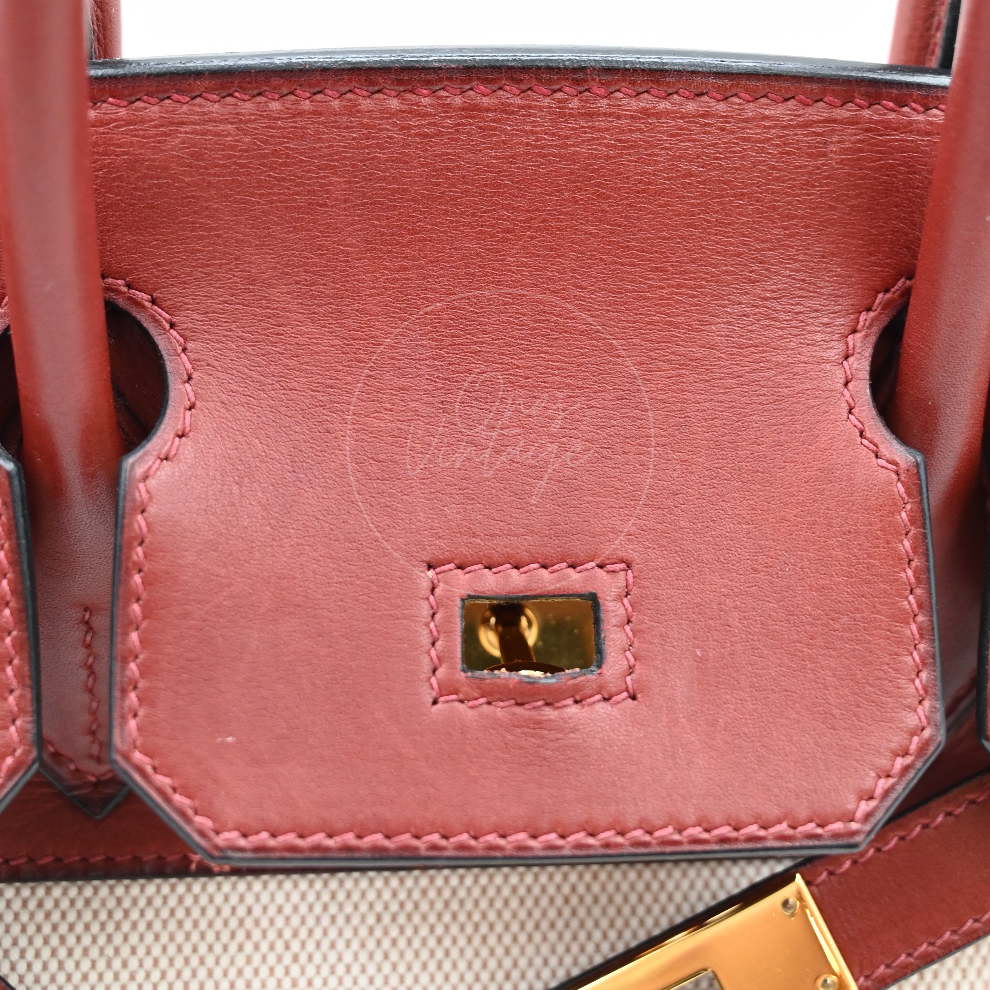 Hermes Birkin 30 Rouge H Swift Toile GHW Square F