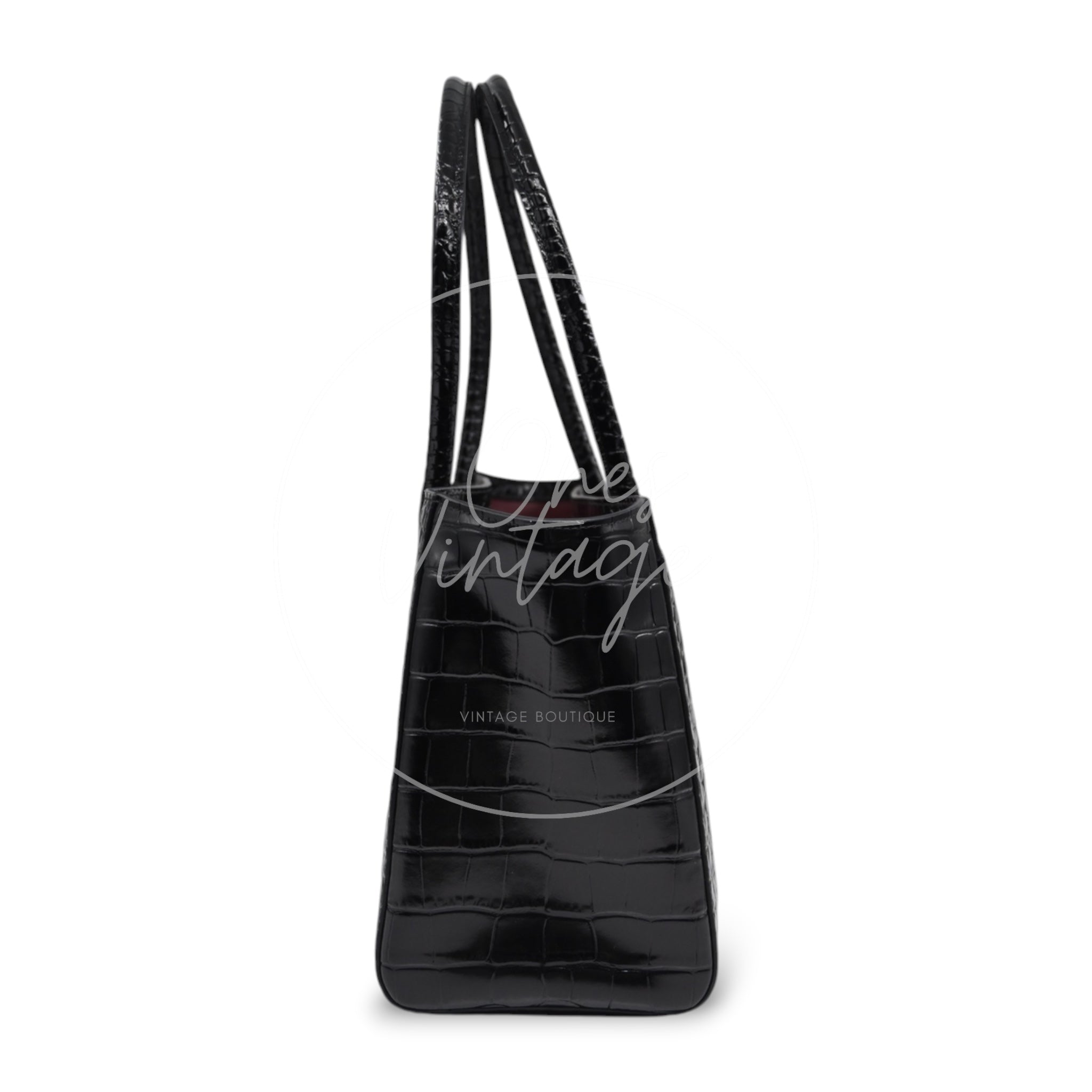 [Unused] Chanel Cerf Tote Bag Black Calfskin