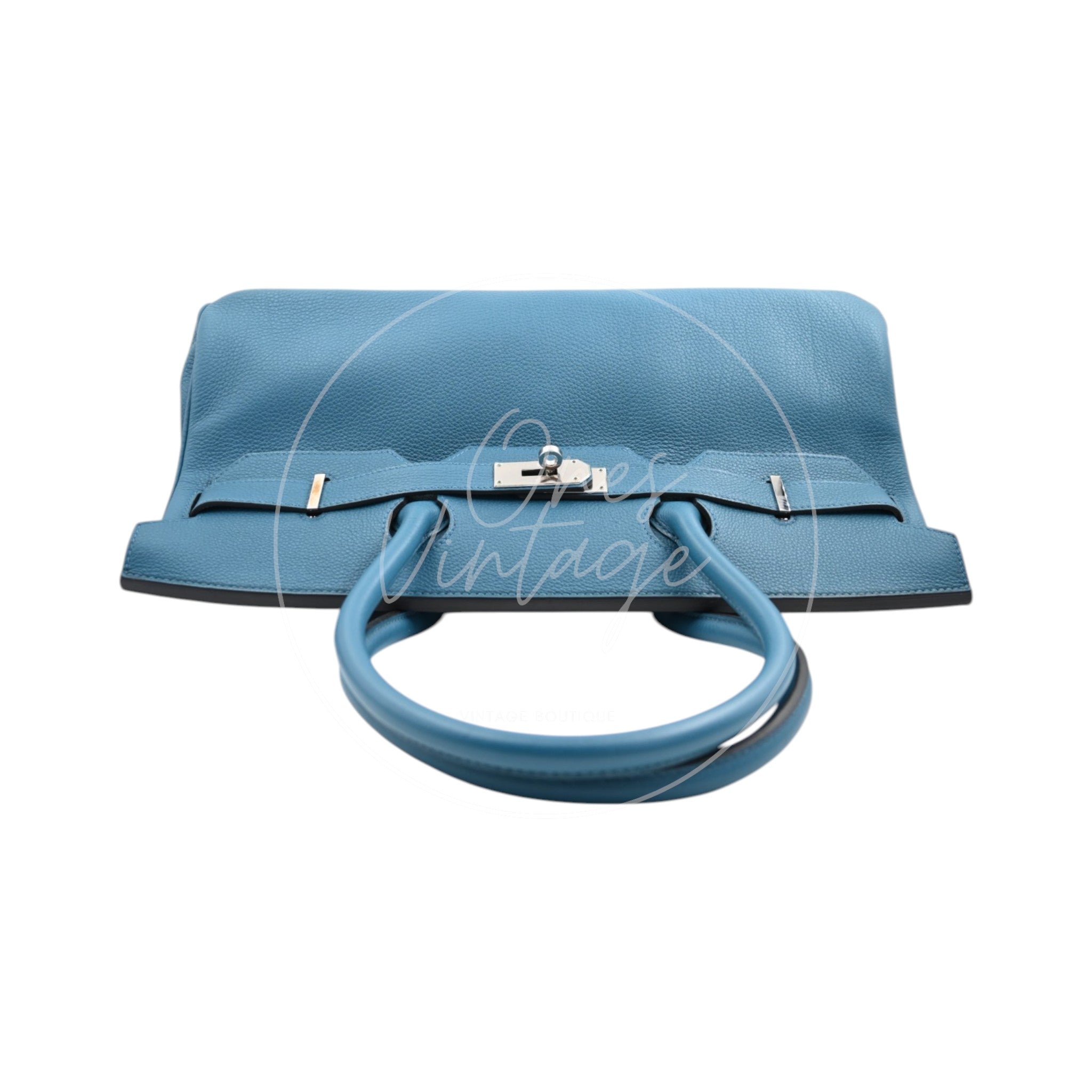 [Pre-owned] Hermes Birkin Shoulder PHW Blue Stamp Square P