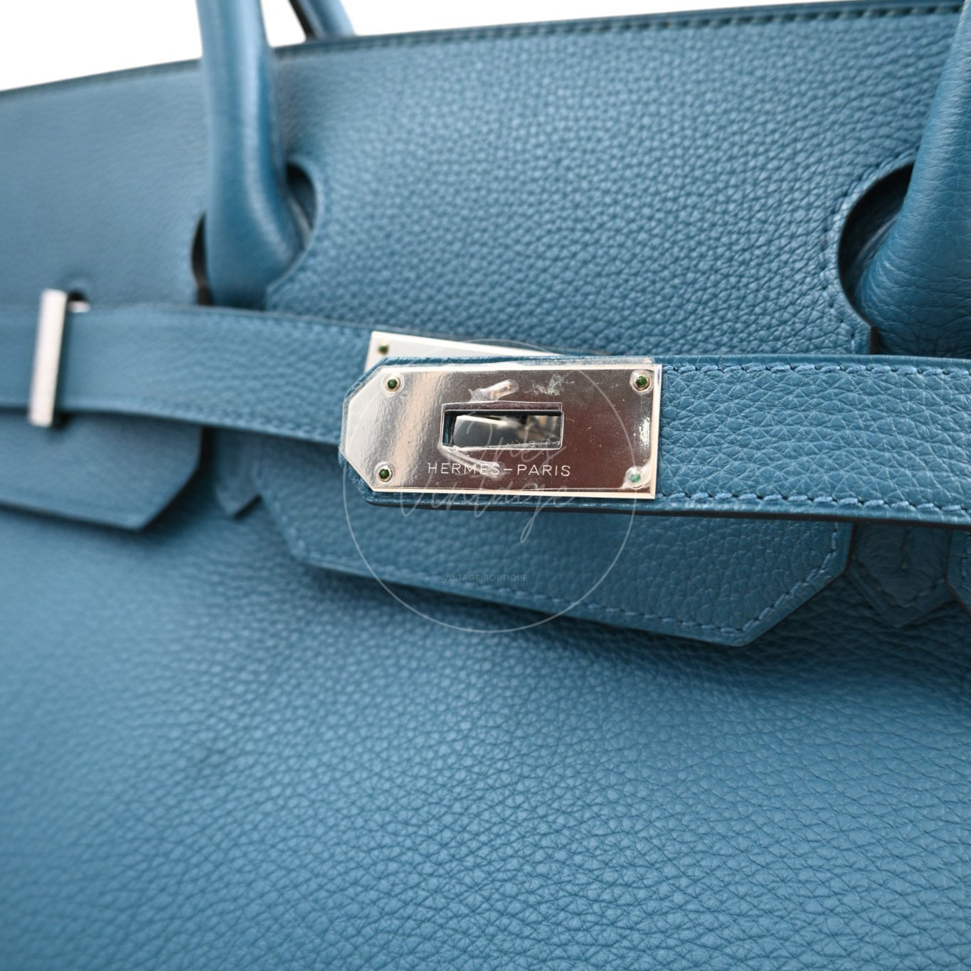 [Pre-owned] Hermes Birkin Shoulder PHW Blue Stamp Square P