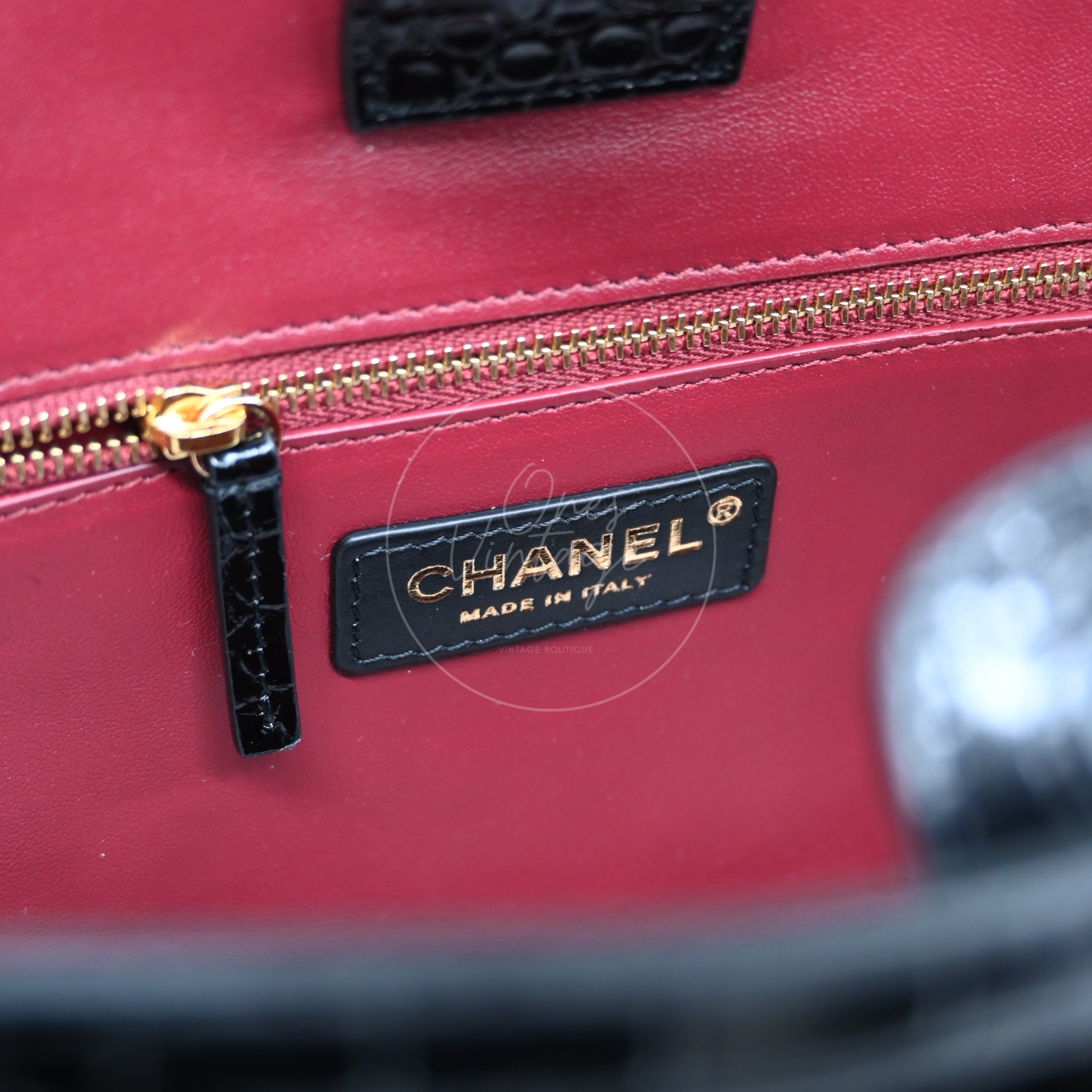 [Unused] Chanel Cerf Tote Bag Black Calfskin
