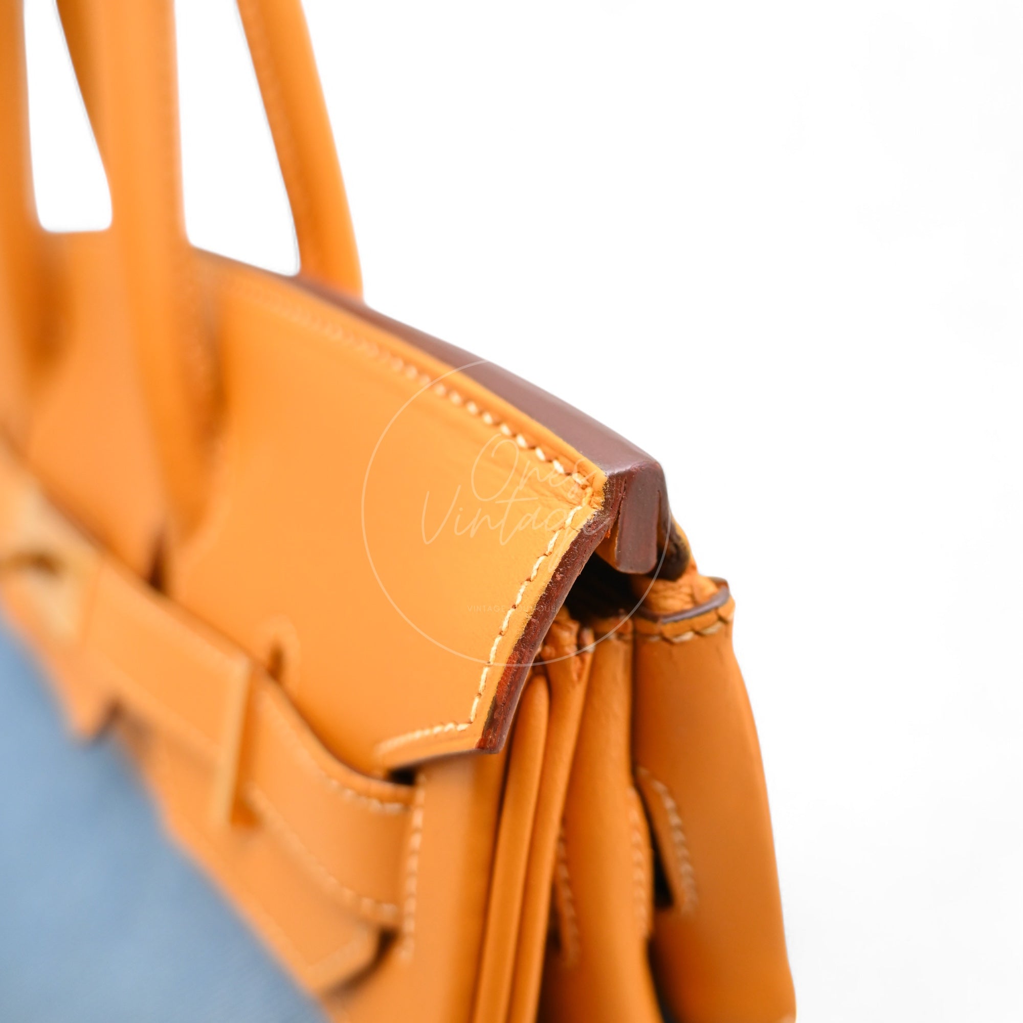 [Pre-owned] Hermes Birkin 30 Beige Swift Denim Jean GHW Stamp Square I