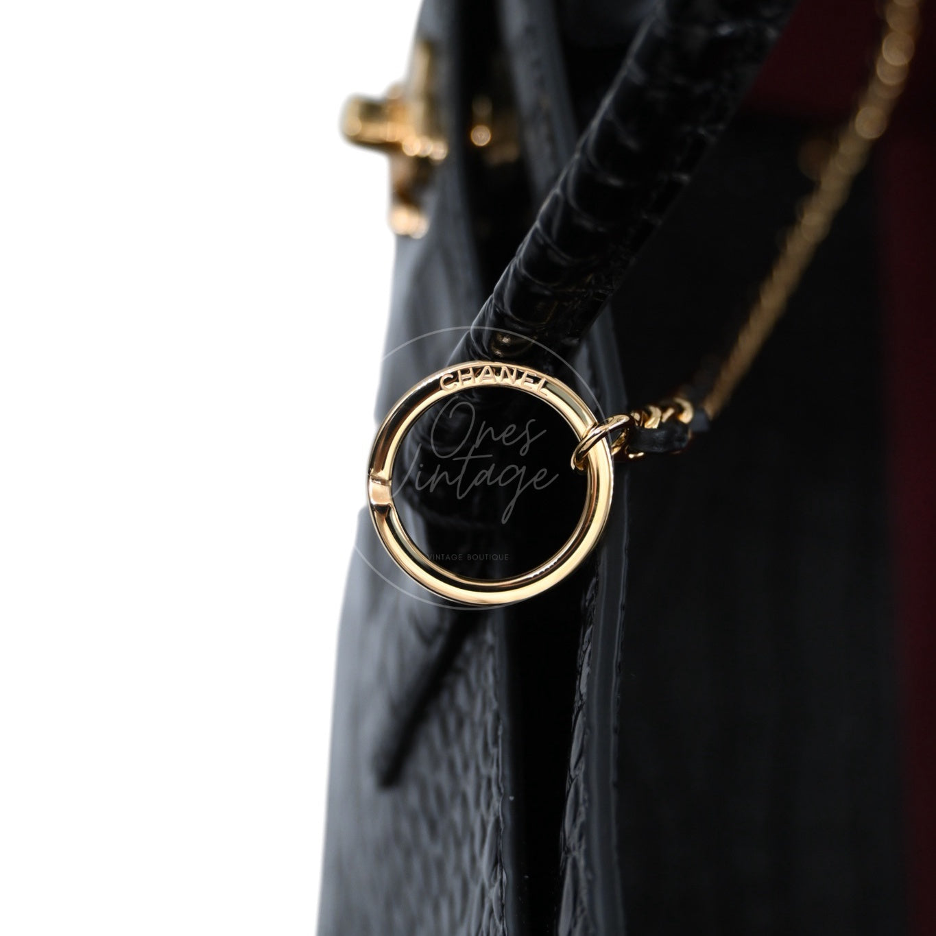 [Unused] Chanel Cerf Tote Bag Black Calfskin