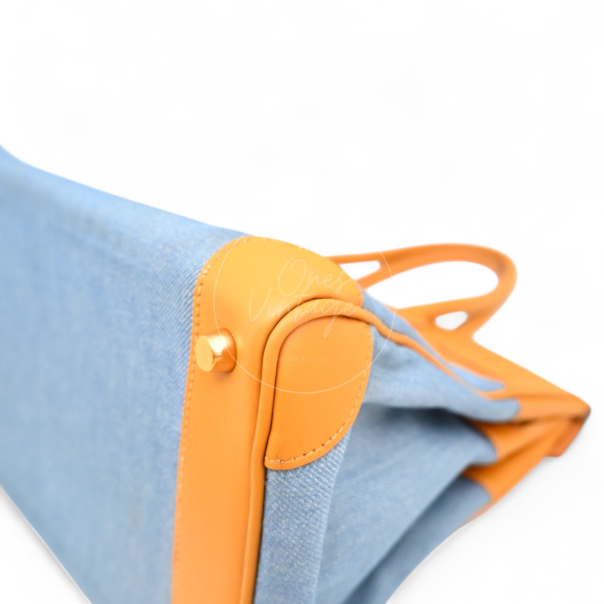 [Pre-owned] Hermes Birkin 30 Beige Swift Denim Jean GHW Stamp Square I