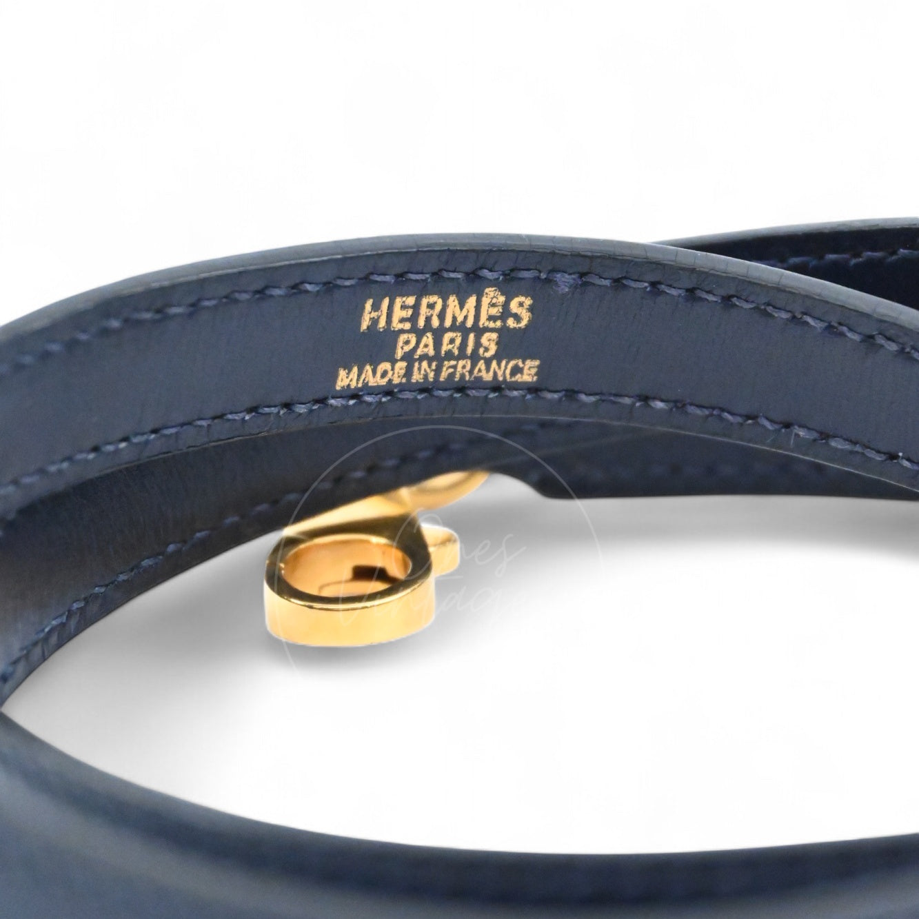 [Pre-owned] Hermes Kelly 28 Navy Box Denim Jean GHW Stamp Circle U