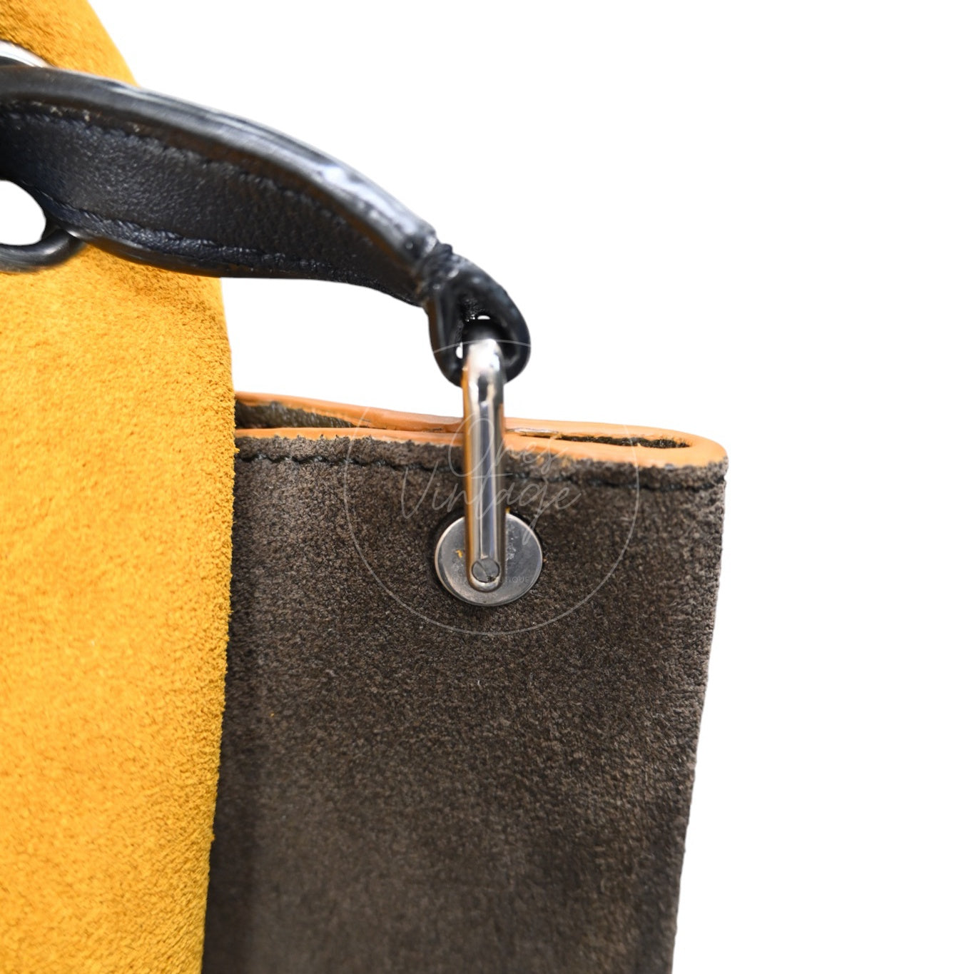 Celine All Soft Suede Leather Shoulder Bag SHW Yellow F-CU-0148