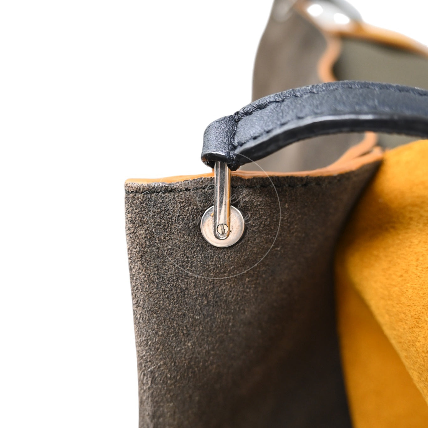 Celine All Soft Suede Leather Shoulder Bag SHW Yellow F-CU-0148
