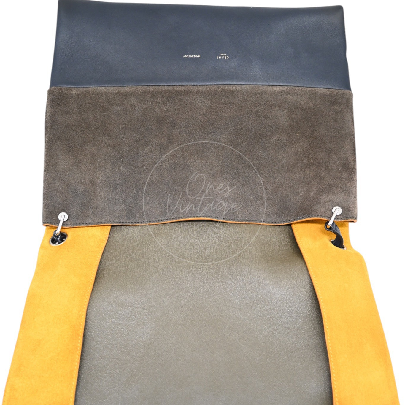 Celine All Soft Suede Leather Shoulder Bag SHW Yellow F-CU-0148