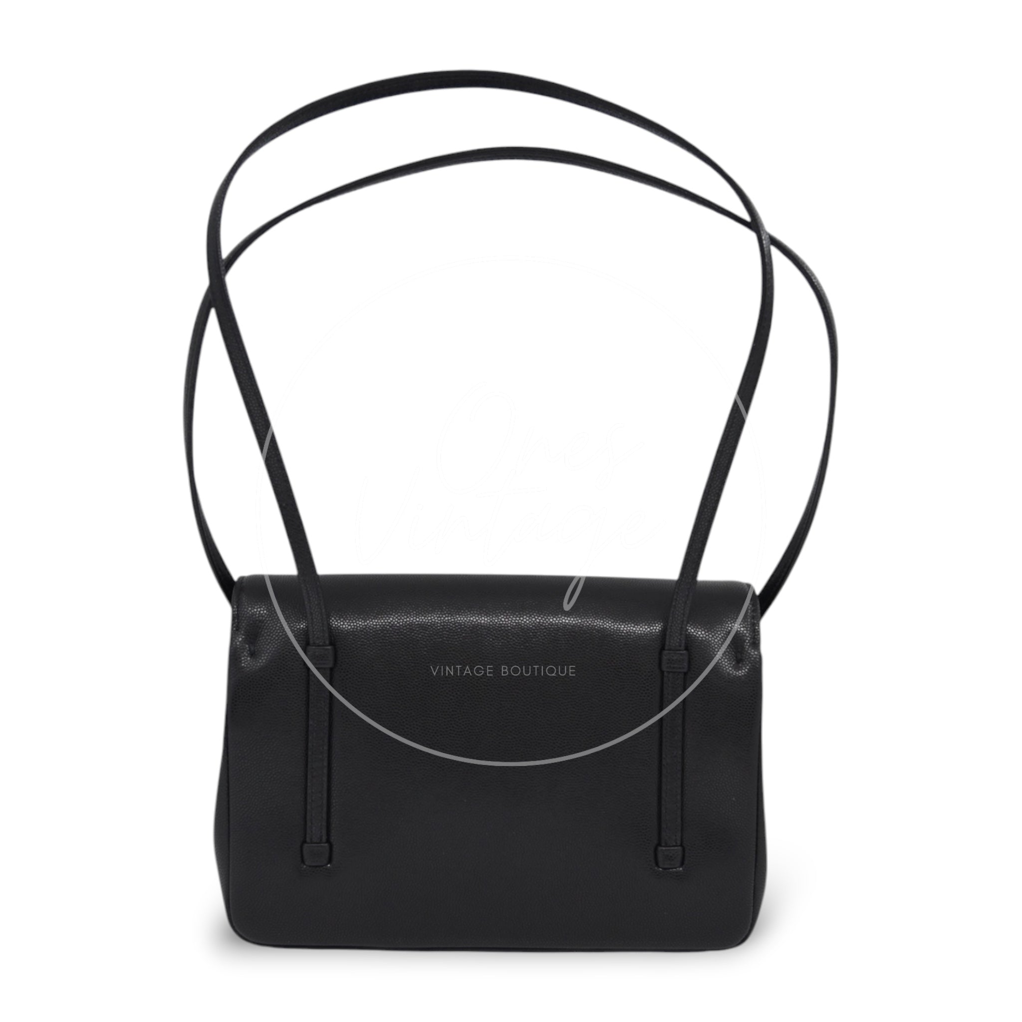 [Pre-owned] Chanel Preppy Coco Small Flap Bag in Black Calfskin GHW