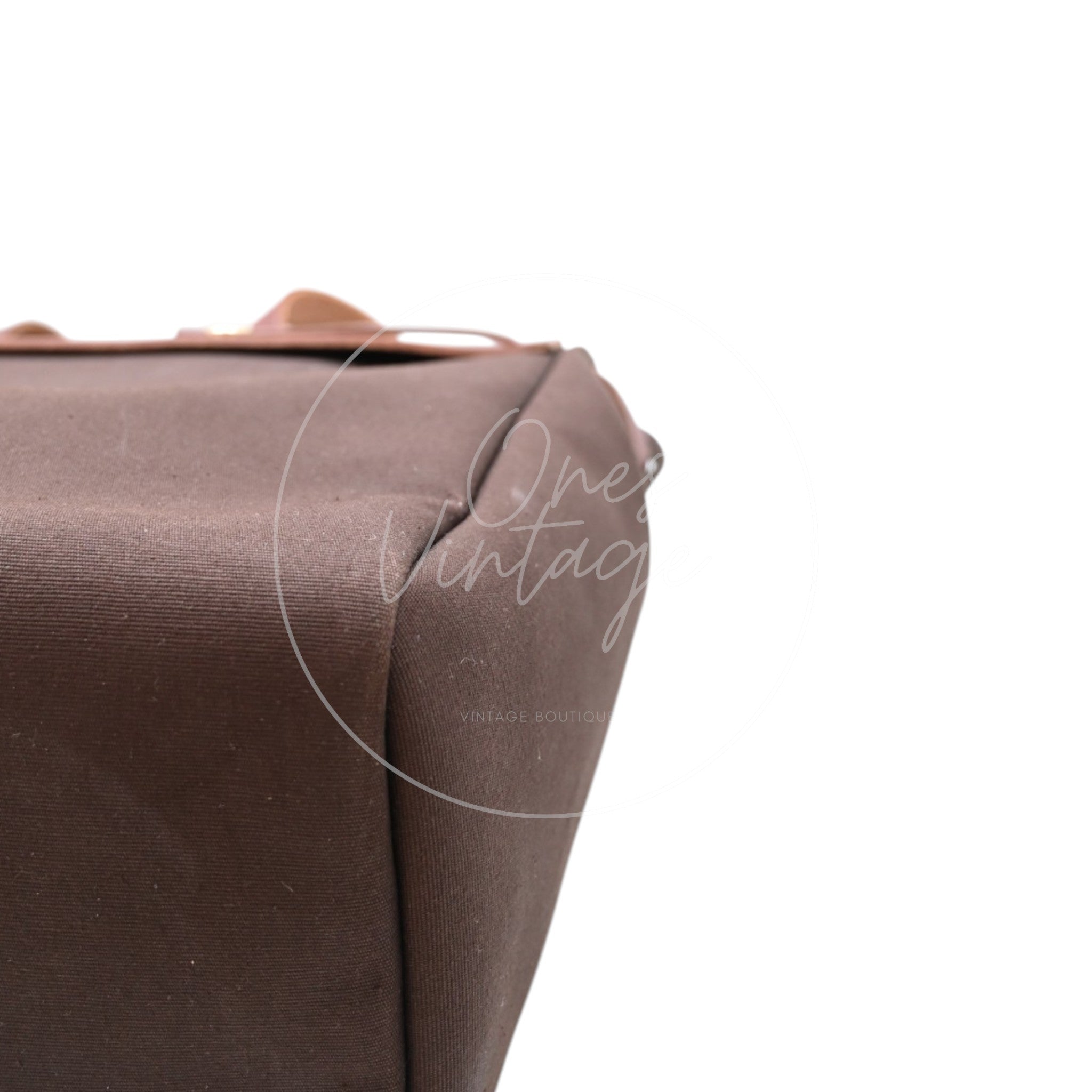 Hermes Herbag Cabas GM Swift Canvas GHW BROWN  Square F