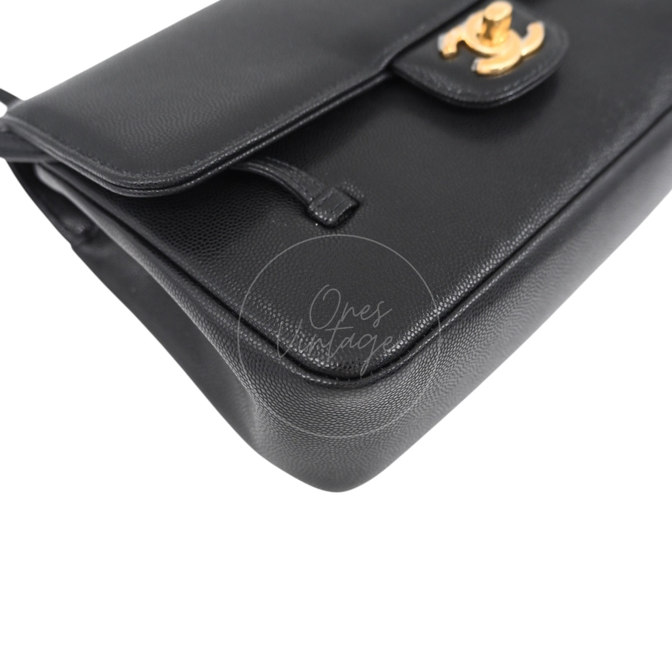 [Pre-owned] Chanel Preppy Coco Small Flap Bag in Black Calfskin GHW