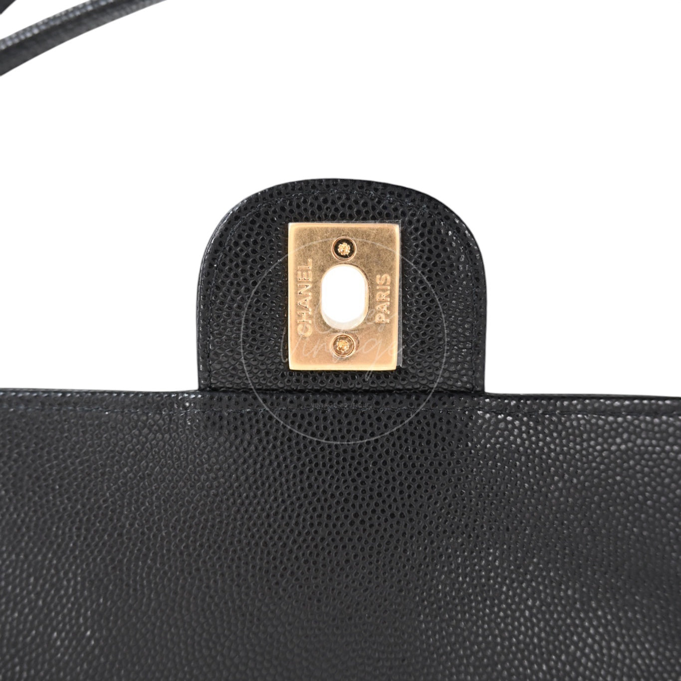 [Pre-owned] Chanel Preppy Coco Small Flap Bag in Black Calfskin GHW