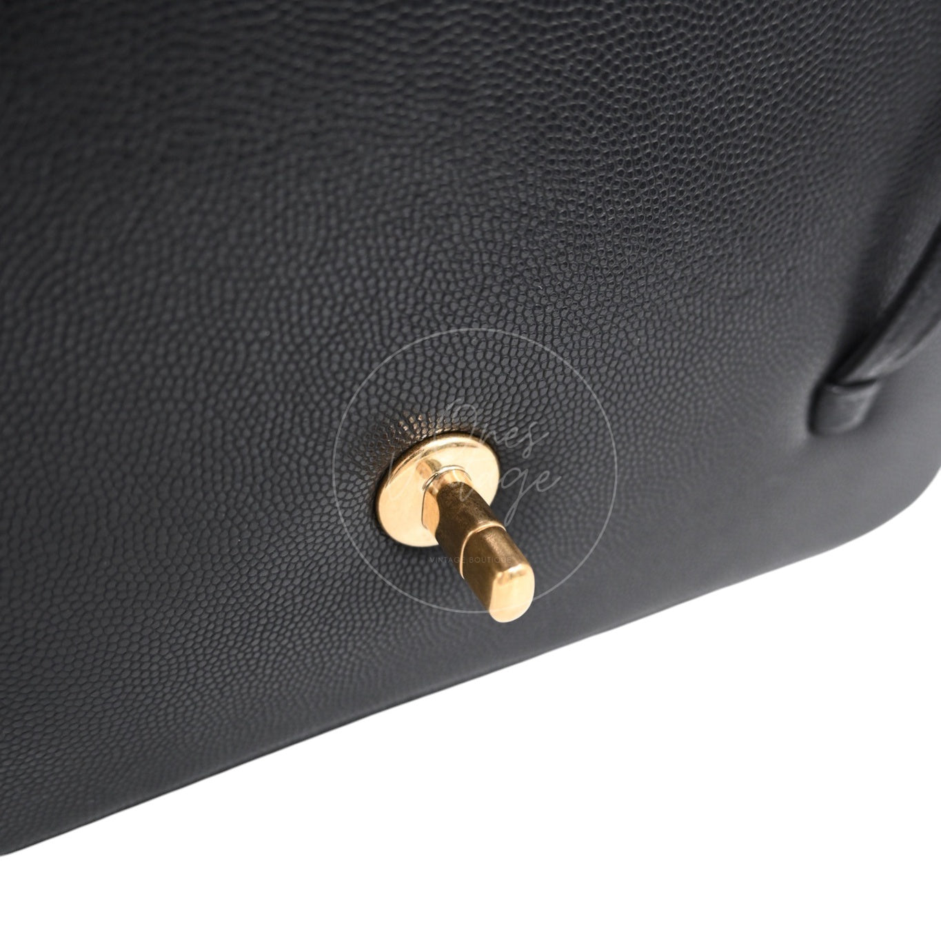 [Pre-owned] Chanel Preppy Coco Small Flap Bag in Black Calfskin GHW