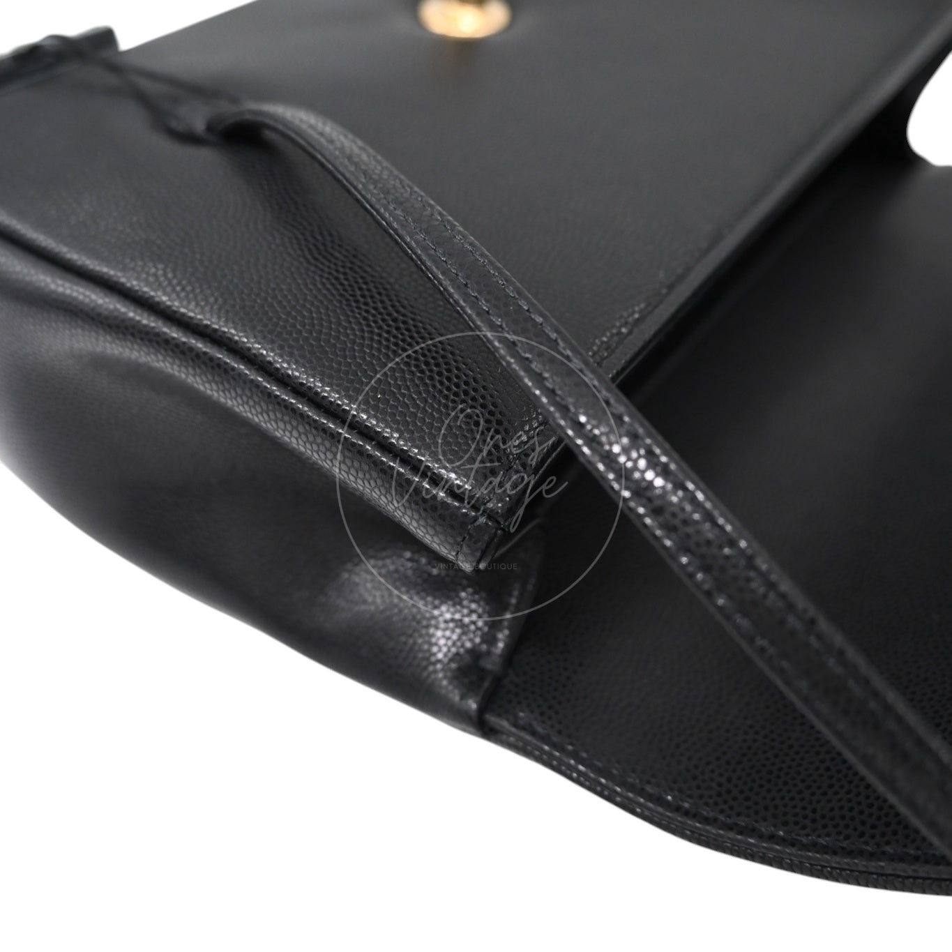 [Pre-owned] Chanel Preppy Coco Small Flap Bag in Black Calfskin GHW