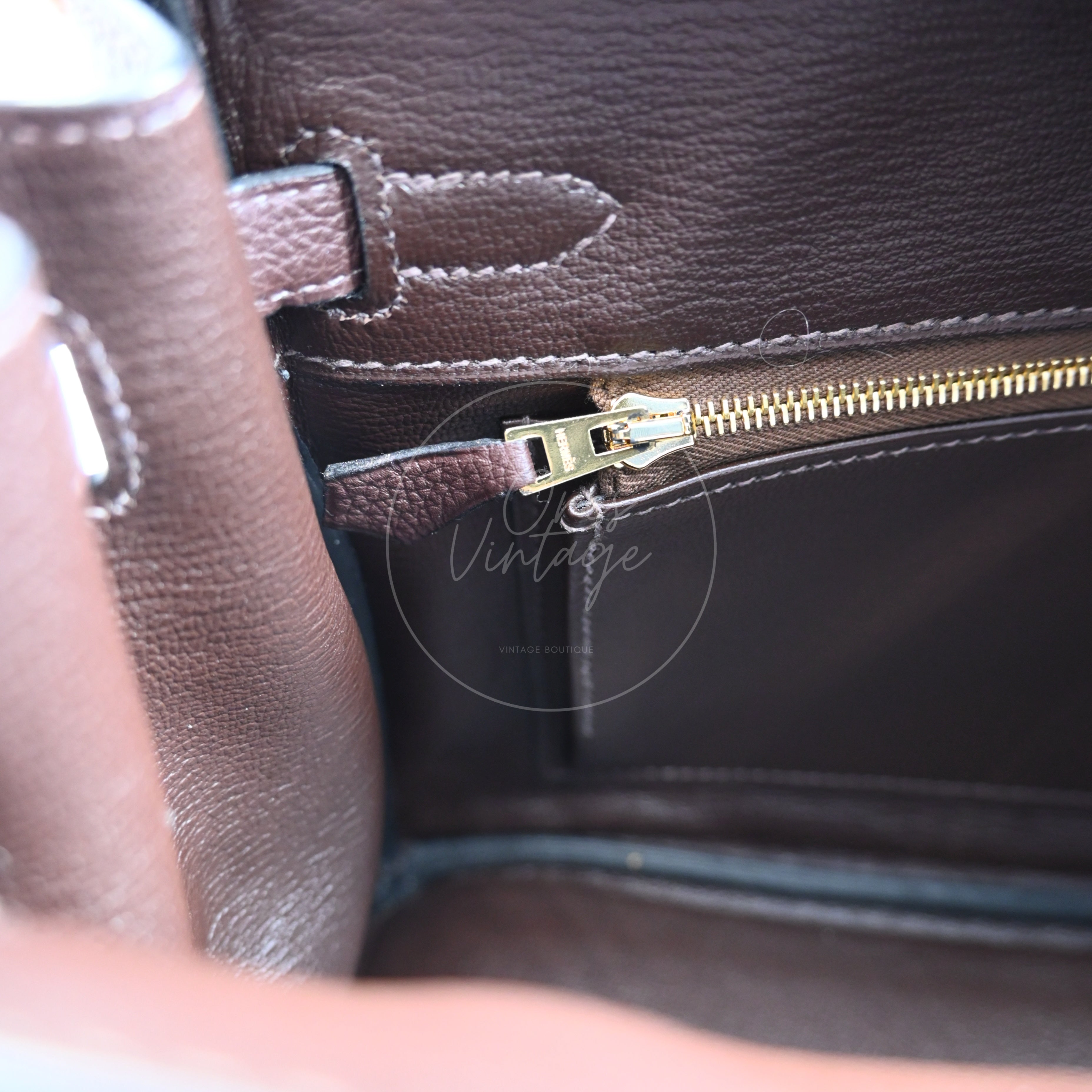 [Pre-owned] Hermes Birkin 25 Chocolate Togo Stamp C GHW