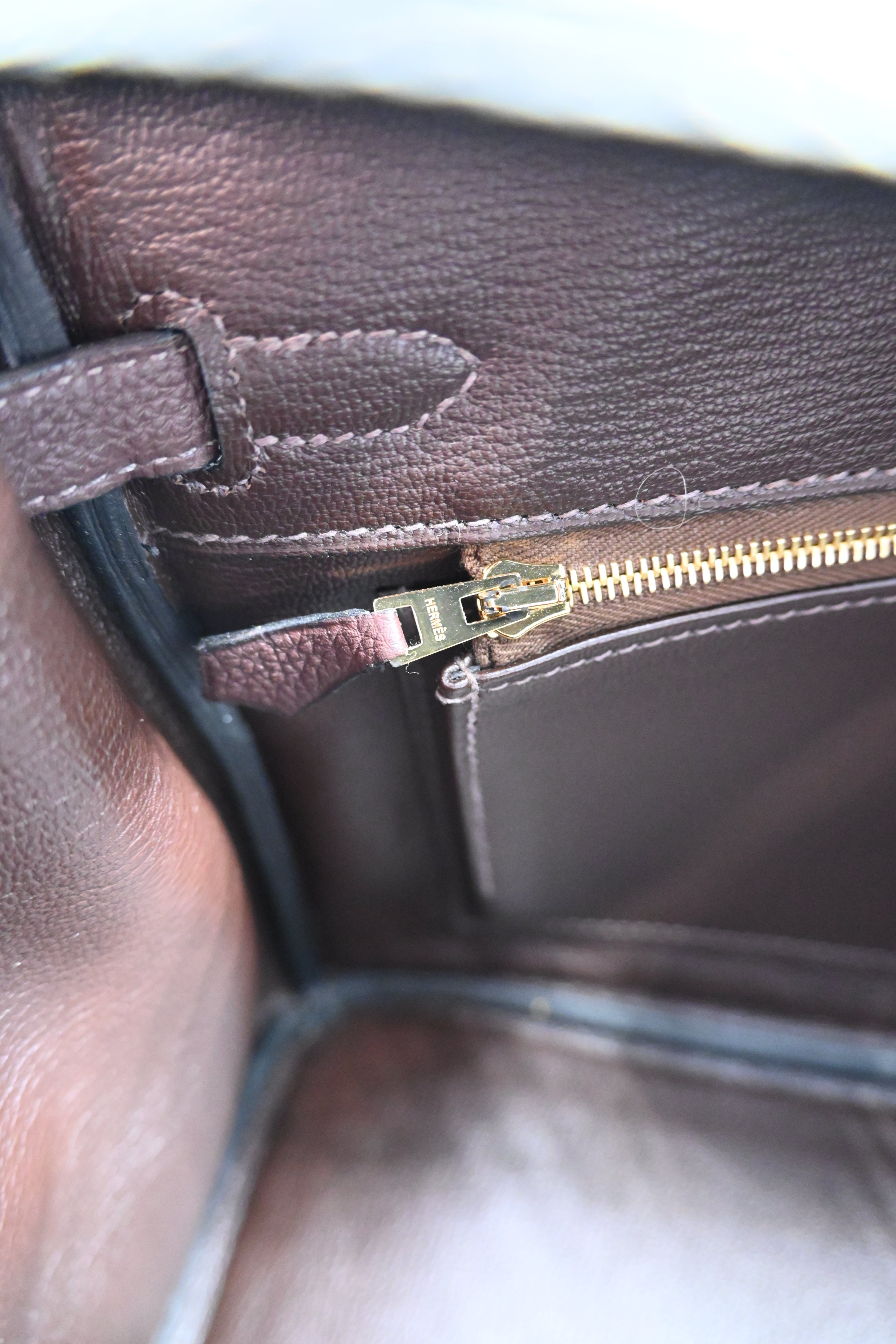 [Pre-owned] Hermes Birkin 25 Chocolate Togo Stamp C GHW