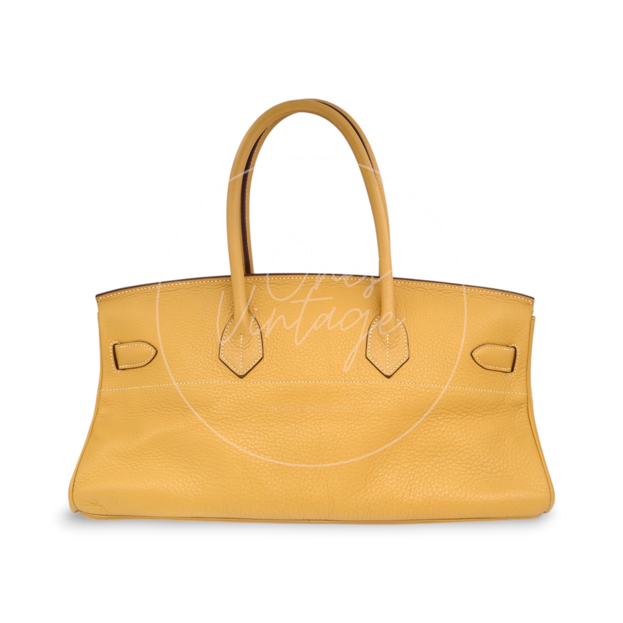 [Pre-owned] Hermes JPG Shoulder Brikin 42 2C Curry PHW Stamp Square L Handbag