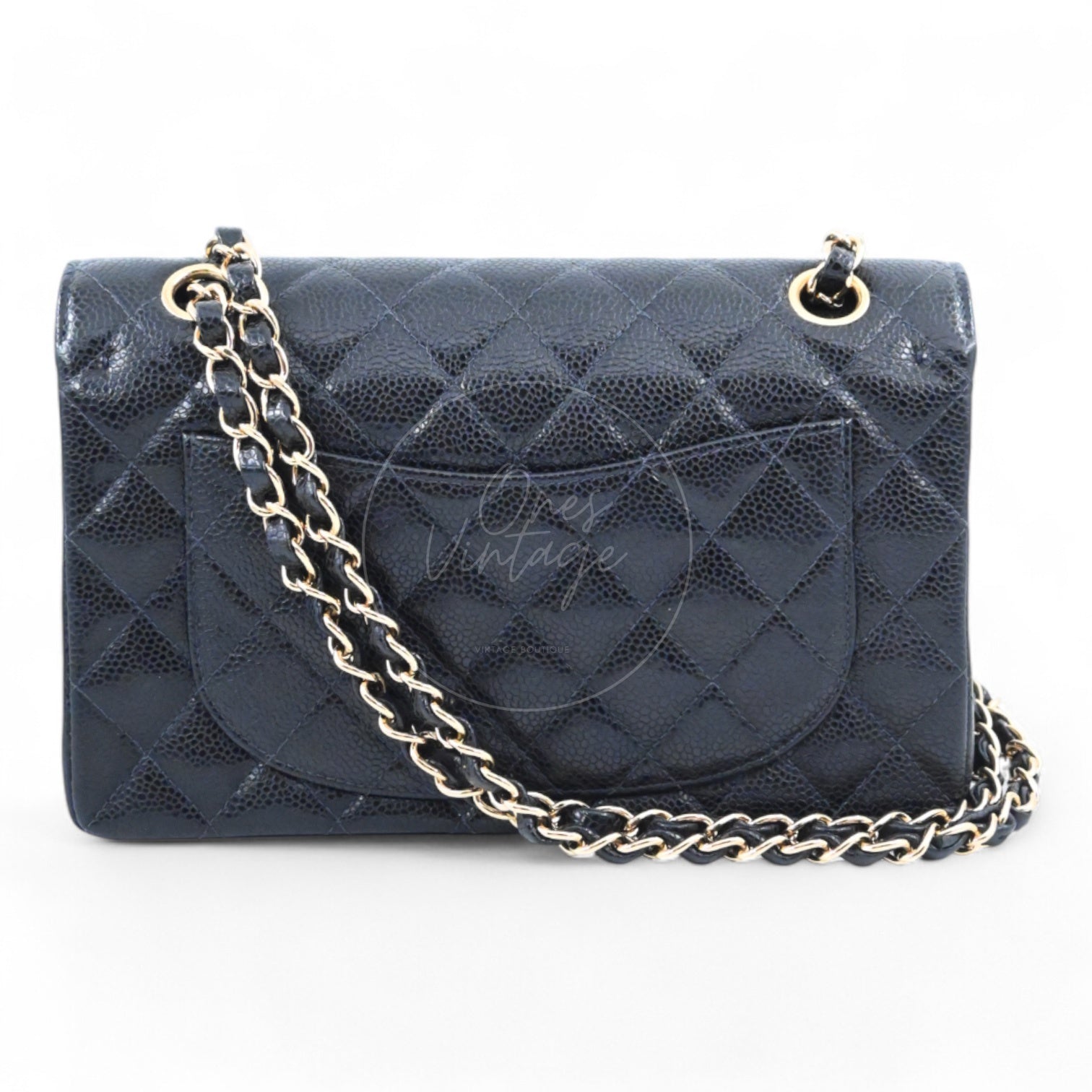 [Pre-Owned] Chanel Small Classic Flap Bag Black Caviar Series 9