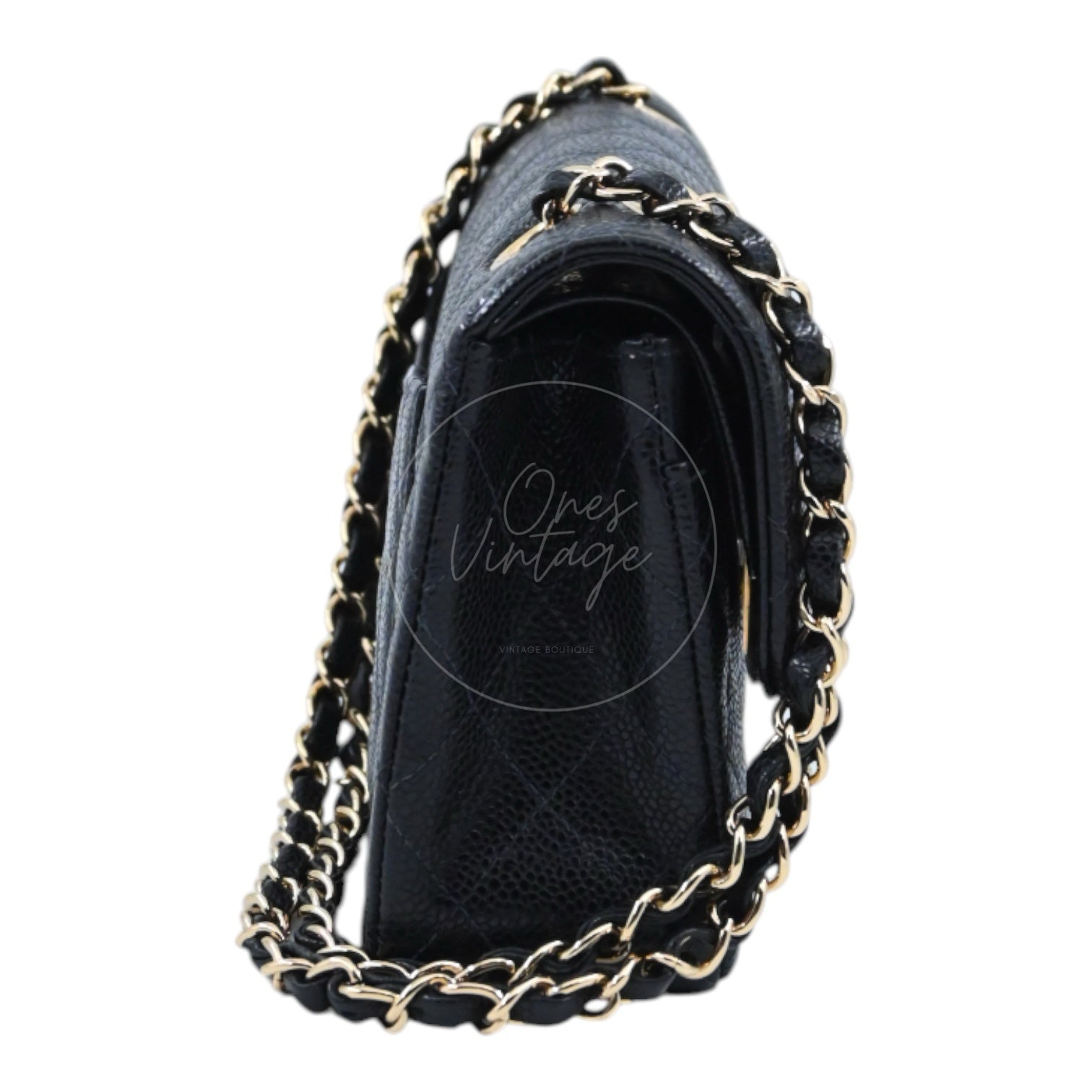 [Pre-Owned] Chanel Small Classic Flap Bag Black Caviar Series 9