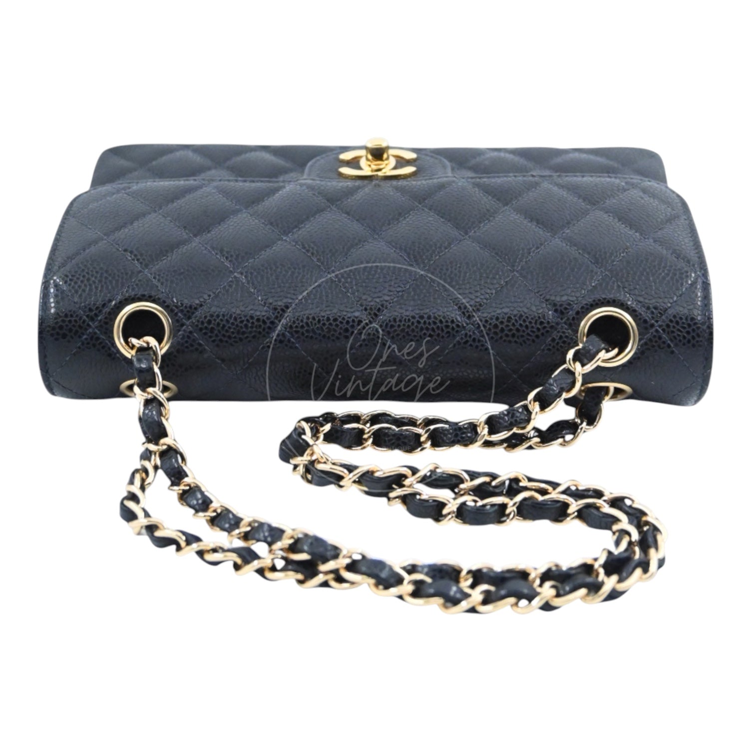 [Pre-Owned] Chanel Small Classic Flap Bag Black Caviar Series 9