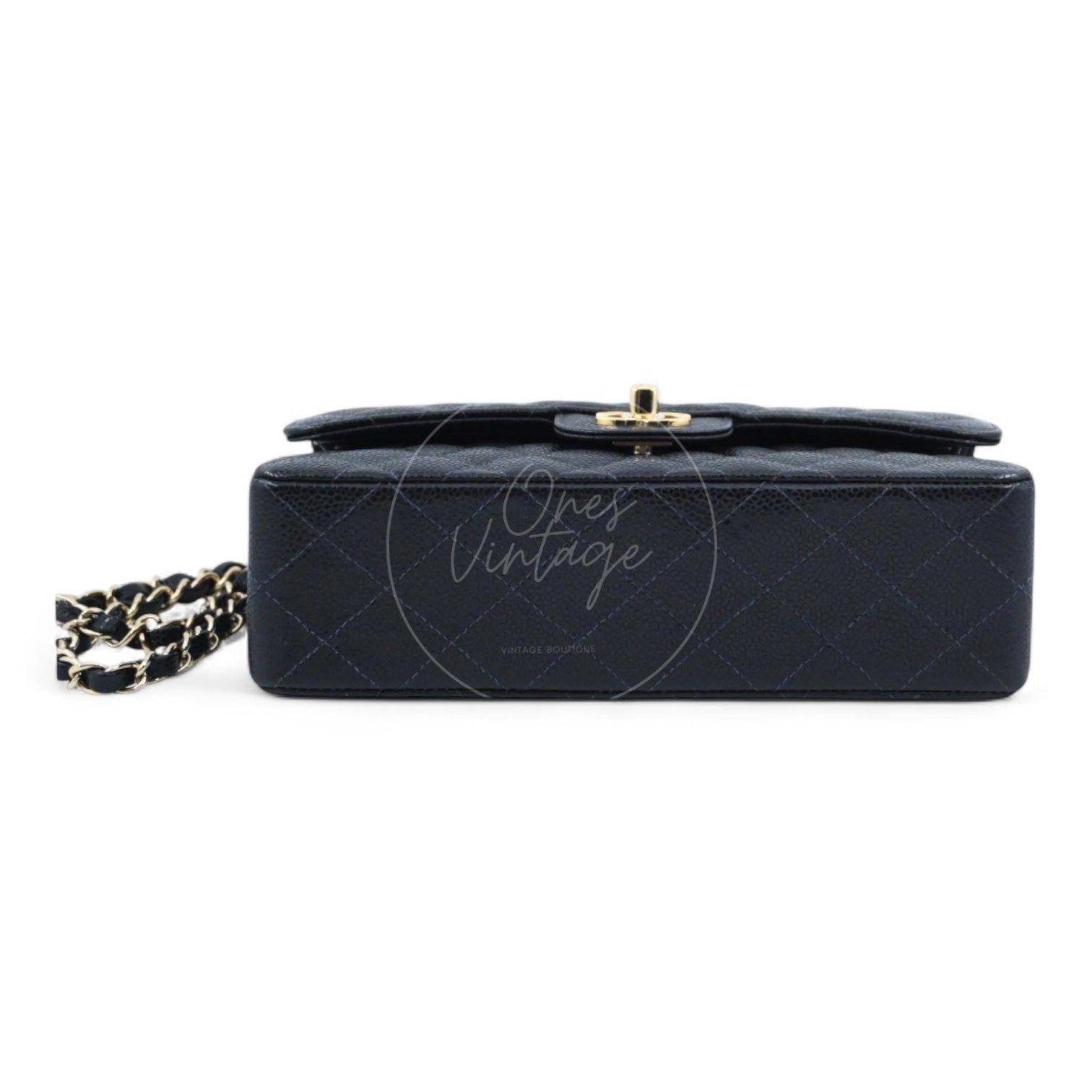 [Pre-Owned] Chanel Small Classic Flap Bag Black Caviar Series 9