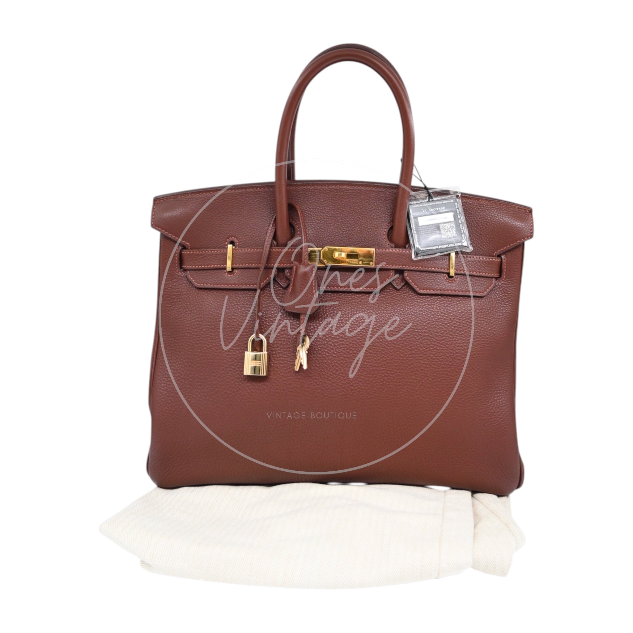 [Pre-owned] Hermes Birkin 35 GHW Havana Togo Square B