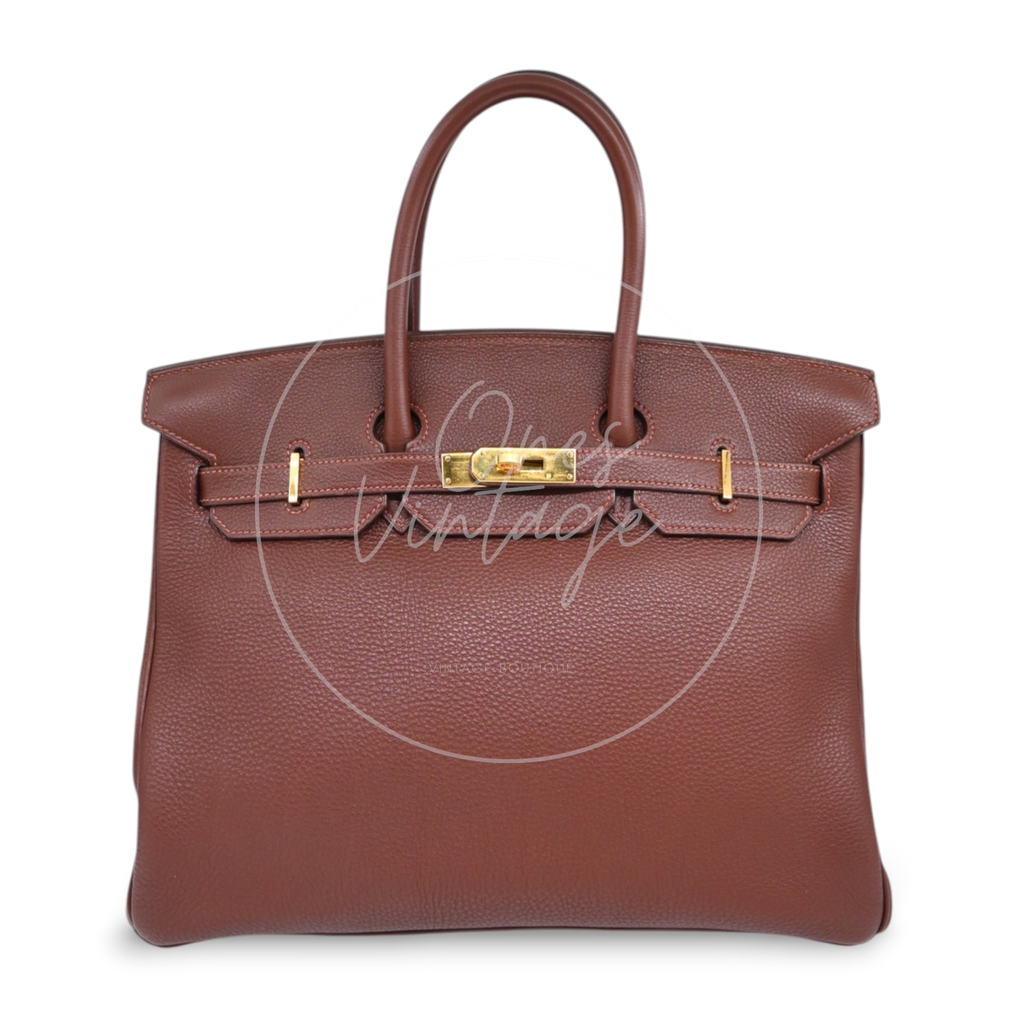 [Pre-owned] Hermes Birkin 35 GHW Havana Togo Square B