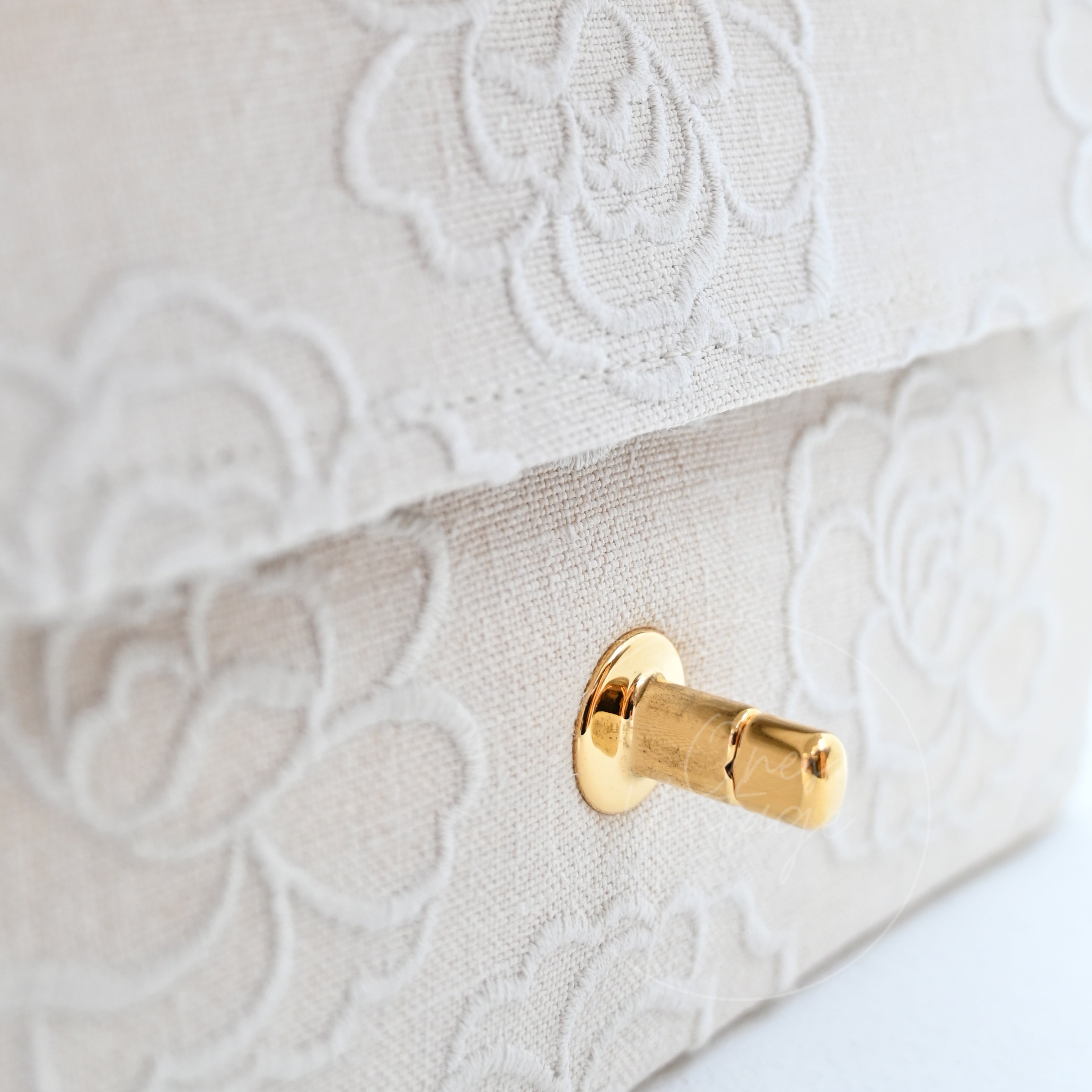 Chanel Camellia Embroidered Small Classic Flap Bag GHW Ivory Beige Series 5