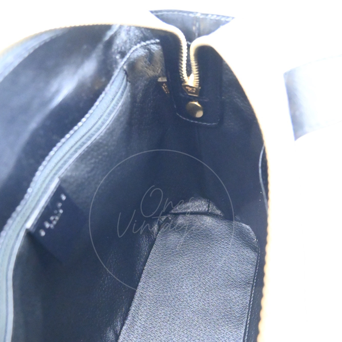 [Pre-owned] Celine Vintage Black Macadam Zipped Hobo Bag