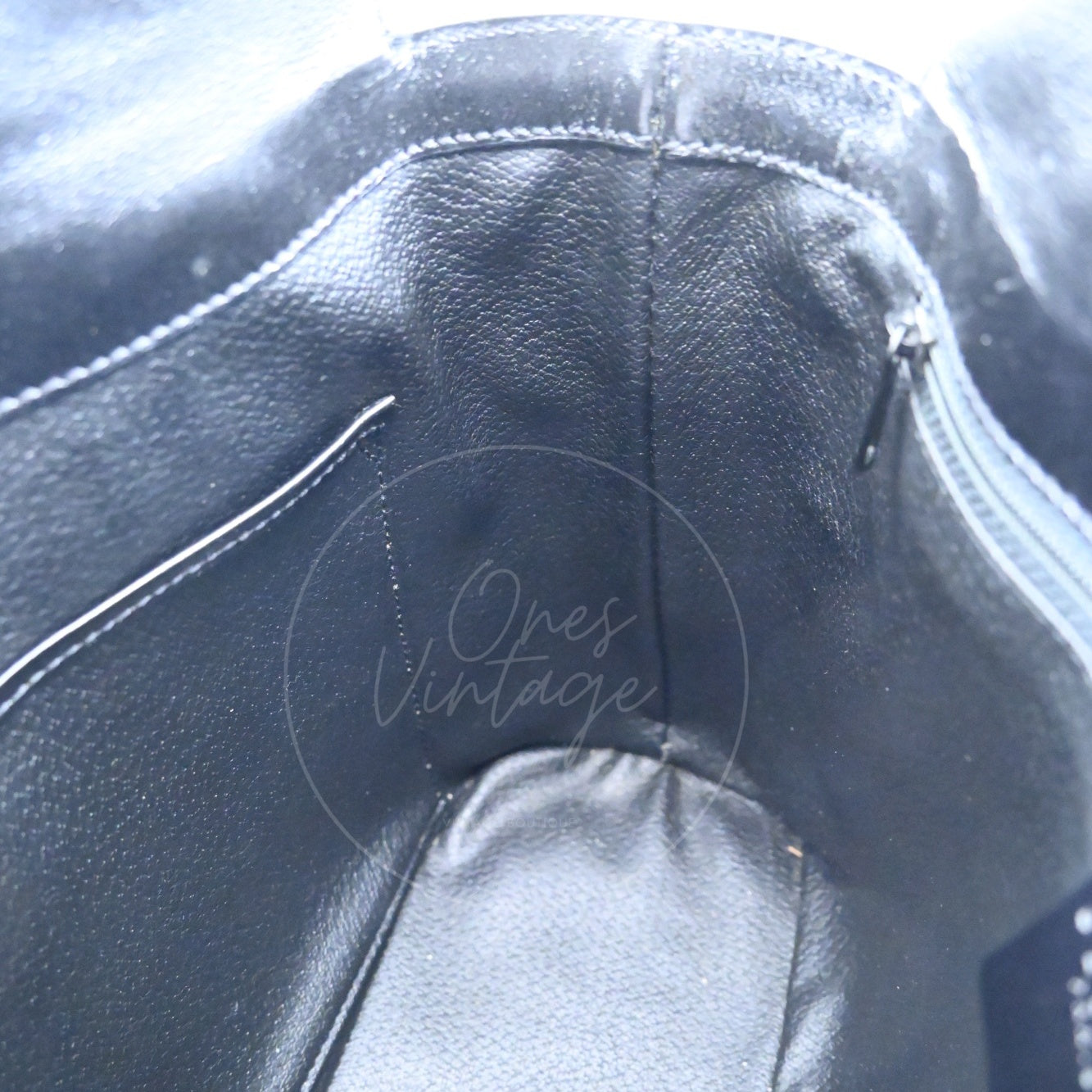 [Pre-owned] Celine Vintage Black Macadam Zipped Hobo Bag